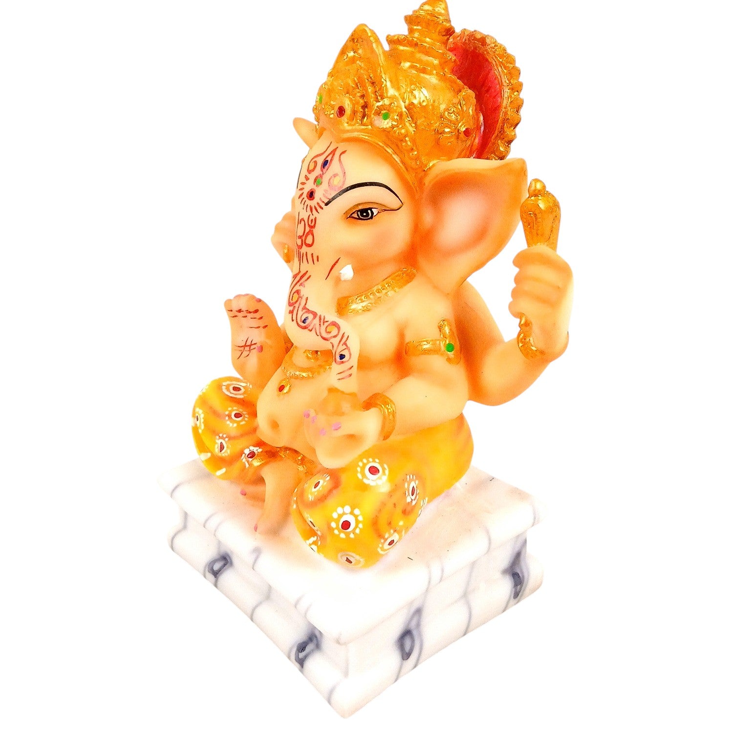 Ganesh Ji Statue | Lord Ganesha Idol for Home, Pooja Room & Vastu | Religious Table Decor, Diwali & Housewarming Gift - 9 Inch - Apkamart