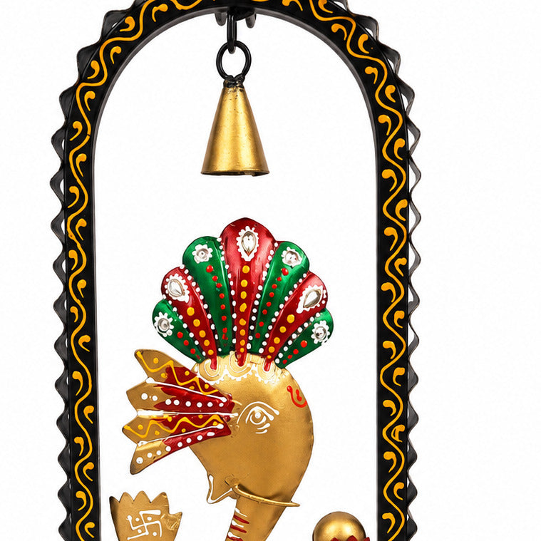 Ganesh Candle Holder Wall Hanging & Table Decor | Handcrafted Metal Tealight Holder for Home, Pooja Room, Diwali & Housewarming Gift-12 Inch