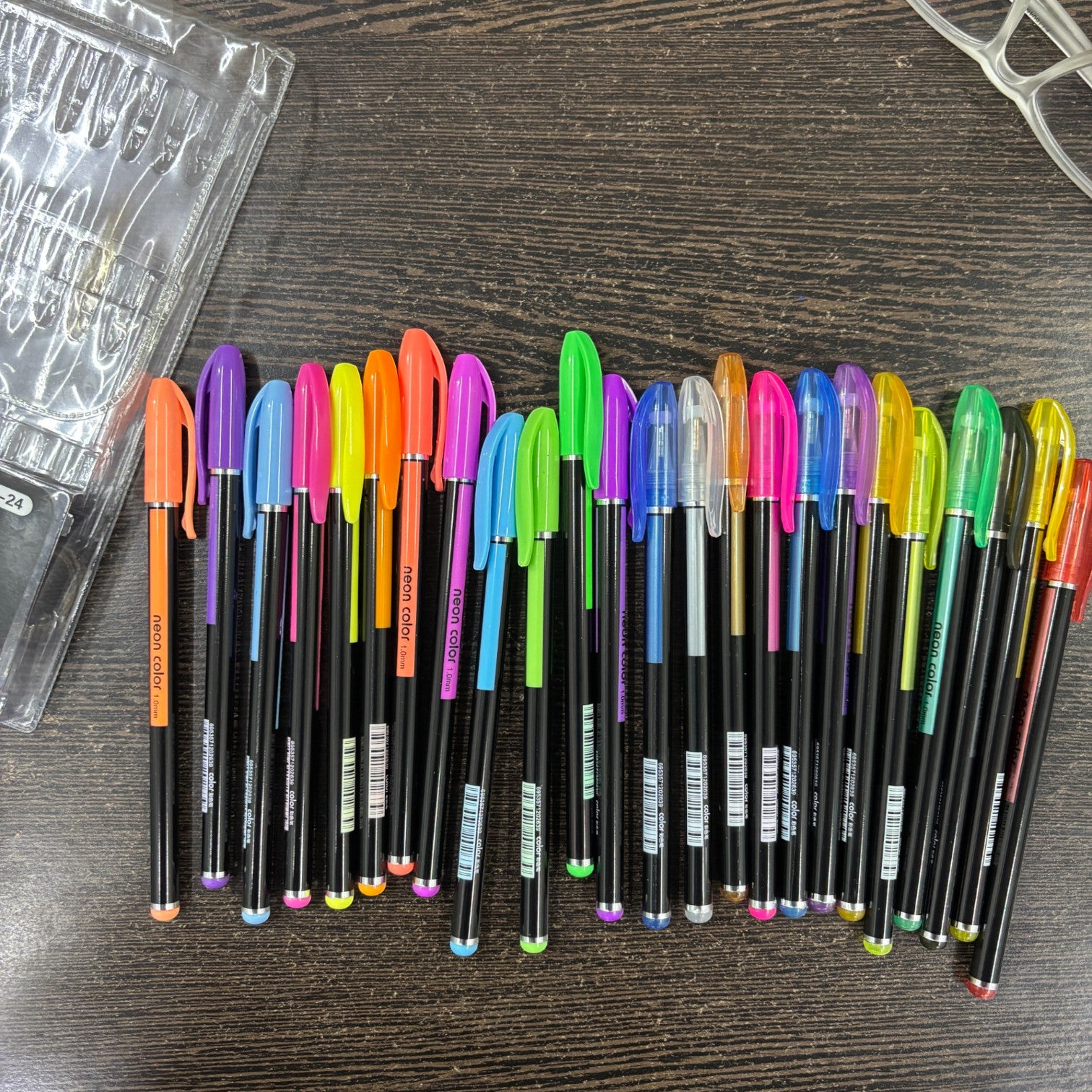 Neon Gel Pen Set | 24 Fluorescent Highlighter Gel Pens in Each Pack | Smooth Writing & Drawing Pens for Kids, Students, Artists, Art & Craft Stationery