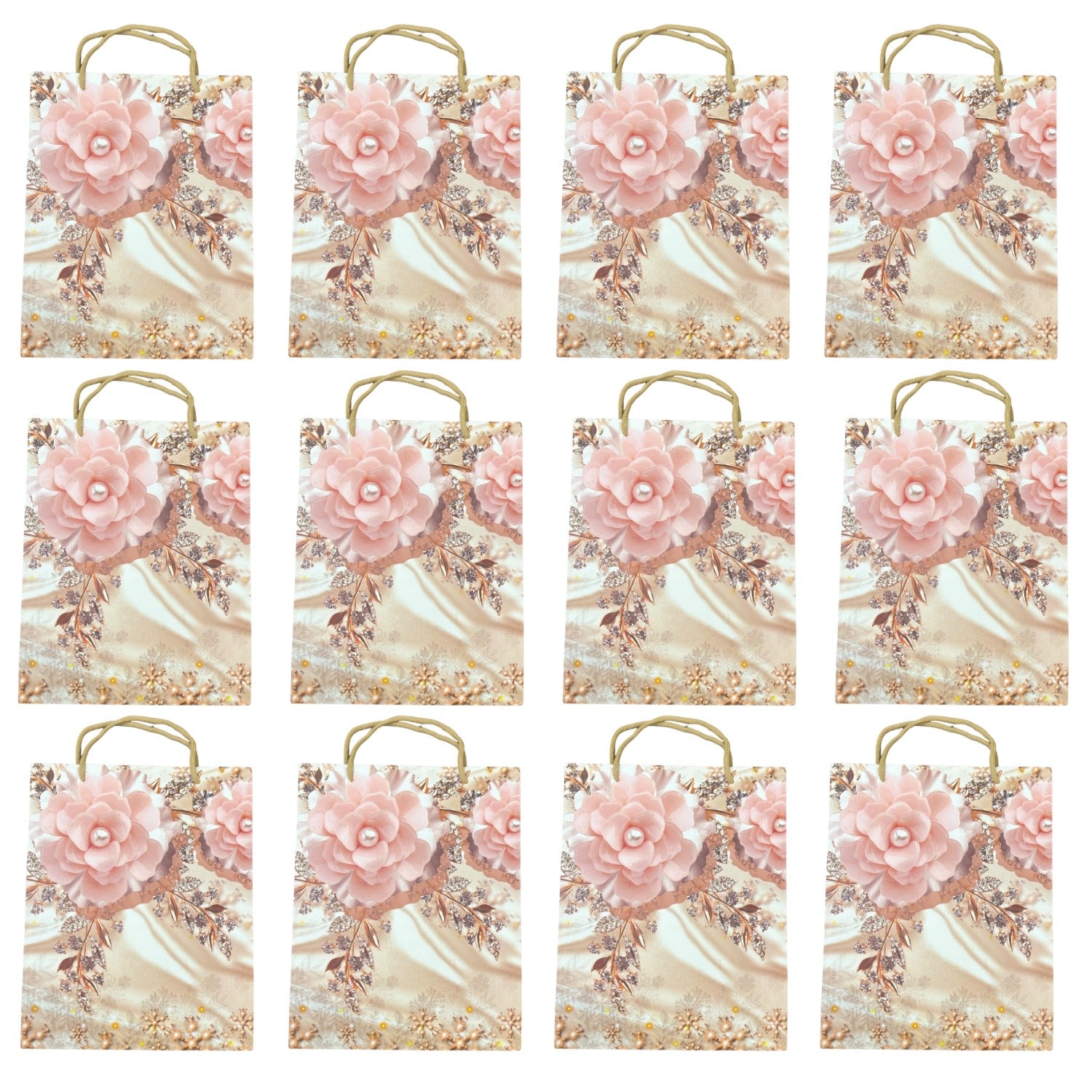 Paper Gift Bags for Gifting | Eco-Friendly Kraft Bags for Return Gifts, Parties, Festivals & Gift Packaging - Apkamart #Style_Pack Of 12