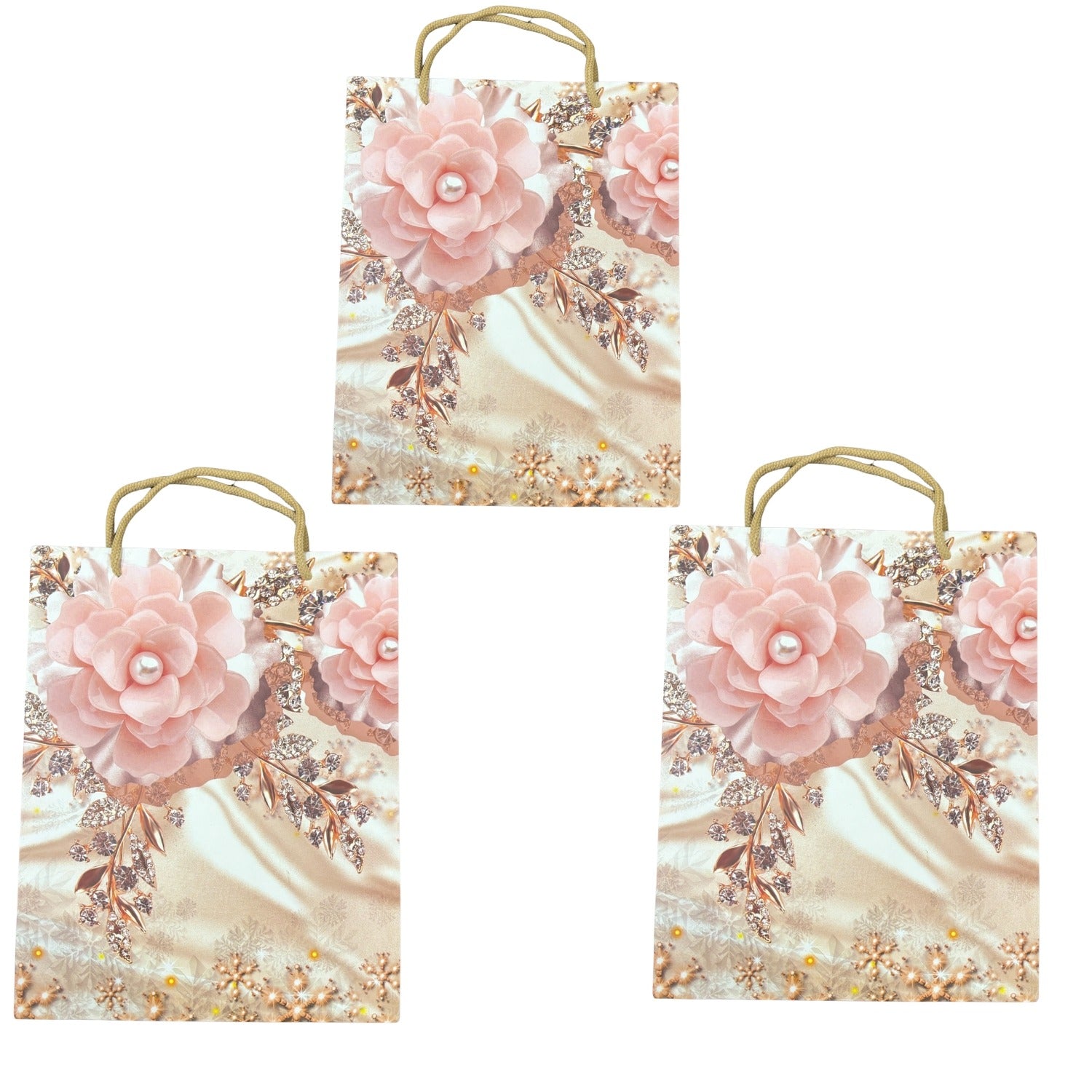 Paper Gift Bags for Gifting | Eco-Friendly Kraft Bags for Return Gifts, Parties, Festivals & Gift Packaging - Apkamart #Style_Pack Of 3