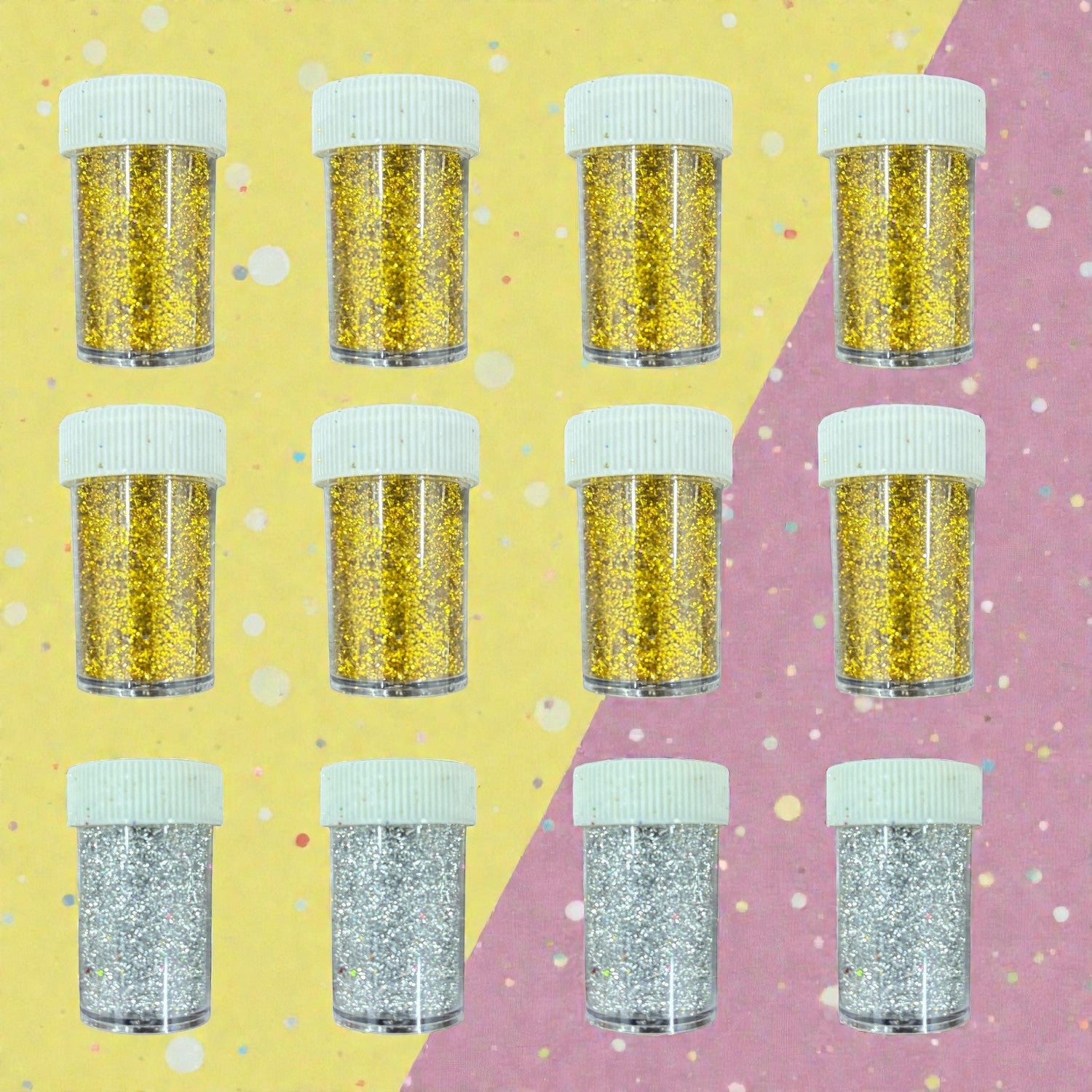 Dry Glitter for Craft Work Glitter Powder Sparkle Dust for Art and Craft DIY Decoration Projects - Apkamart #Style_Pack Of 12