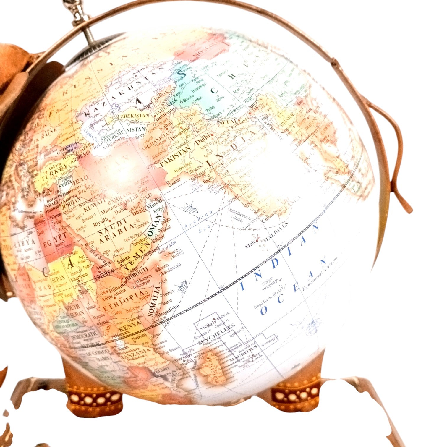 Handcrafted Elephant Globe Showpiece | Decorative Globe with Elephant Base | Unique Home & Office Decor, School Decor & Gift - 11 Inch - Apkamart