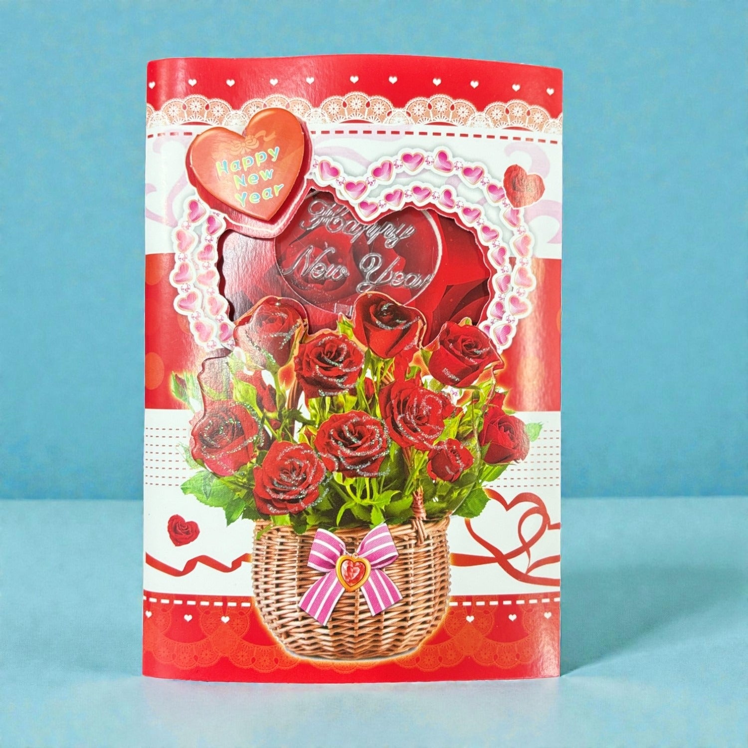 Happy New Year Greeting Card | Premium Paper Card with Message Space | New Year Wish Card for Friends, Family & Loved Ones | Festive Printed Greeting Card - Apkamart