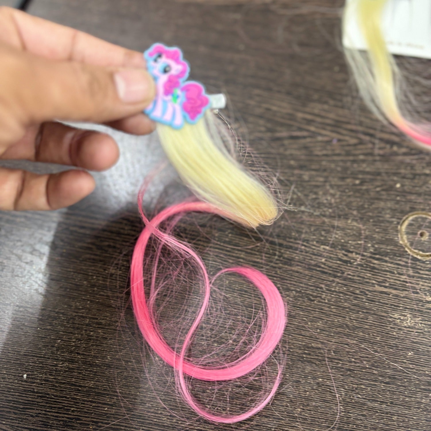 Artificial Nylon Rainbow Color Hair Extensions For Girls With Cartoon Alligator Clip Colorful Hair Tinsel Highlighter Streaks For Kids Party Styling Reusable Soft - Apkamart