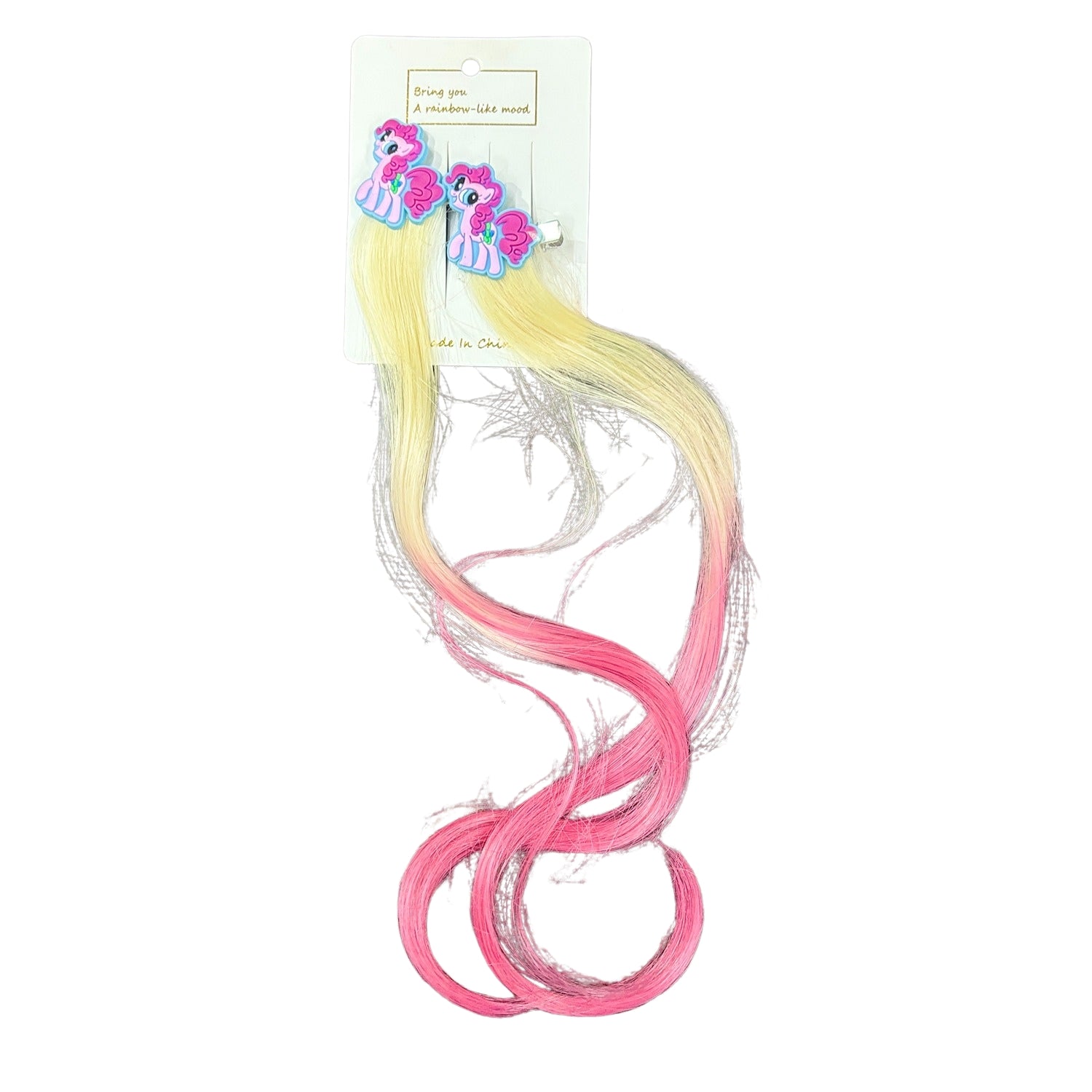 Artificial Nylon Rainbow Color Hair Extensions For Girls With Cartoon Alligator Clip Colorful Hair Tinsel Highlighter Streaks For Kids Party Styling Reusable Soft - Apkamart