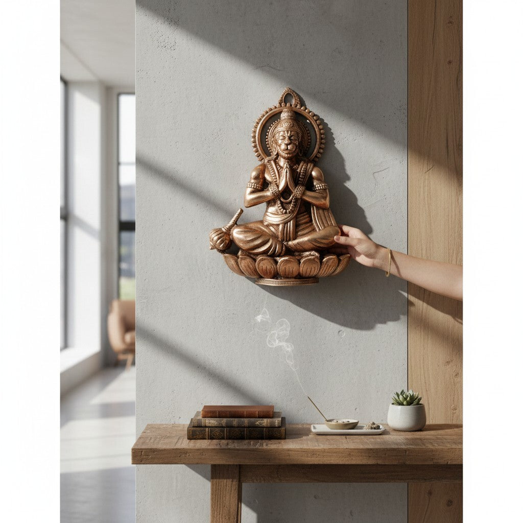 Hanuman Ji Wall Hanging – Copper, 16 Inch - Apkamart