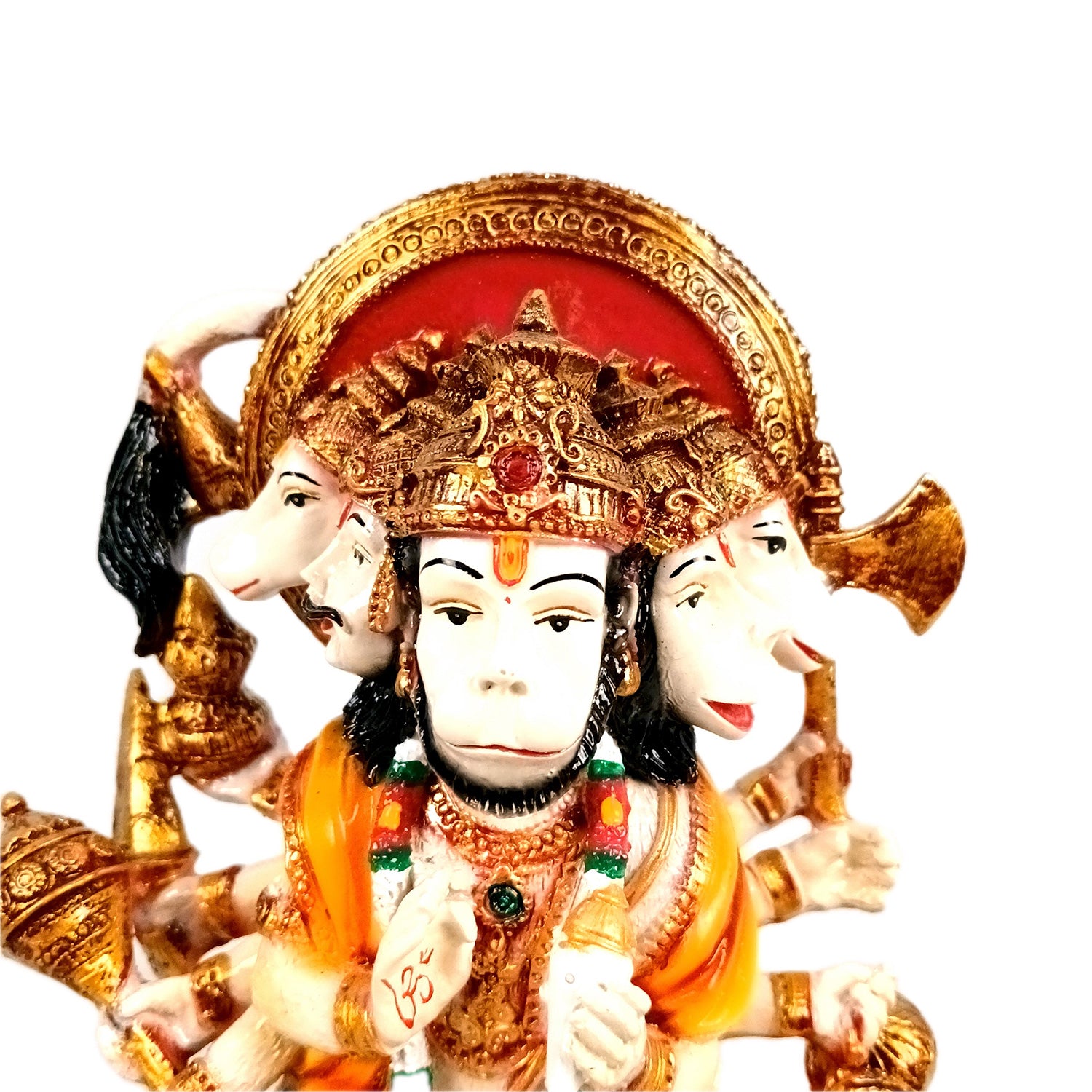 Panchmukhi Hanuman Statue | Lord Bajarang Bali Idol - for Home, Vastu, Puja, Living Room, Table, Entrance Decor & Gifts - 8 Inch - Apkamart