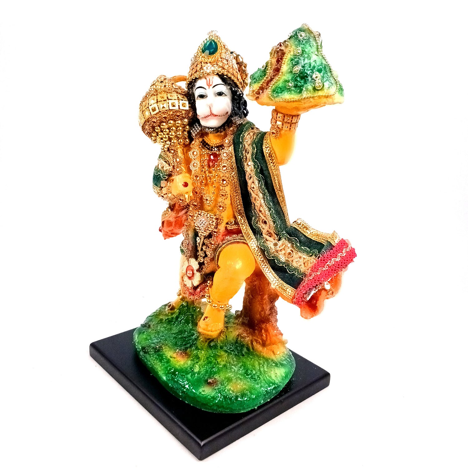 Hanuman Statue Carrying Sanjivani Parvat| Lord Bajarang Bali Idol | Kesari Nandan with Sanjeevani Mountain - for Home, Puja, Living Room, Table, Entrance Decor & Gifts - 12 Inch - Apkamart