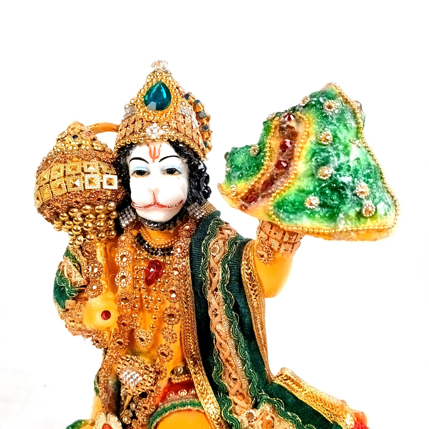 Hanuman Statue Carrying Sanjivani Parvat| Lord Bajarang Bali Idol | Kesari Nandan with Sanjeevani Mountain - for Home, Puja, Living Room, Table, Entrance Decor & Gifts - 12 Inch - Apkamart