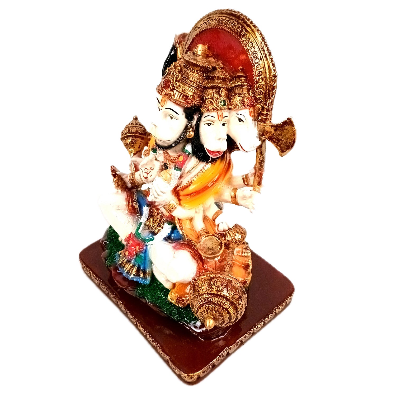 Panchmukhi Hanuman Statue | Lord Bajarang Bali Idol - for Home, Vastu, Puja, Living Room, Table, Entrance Decor & Gifts - 8 Inch - Apkamart