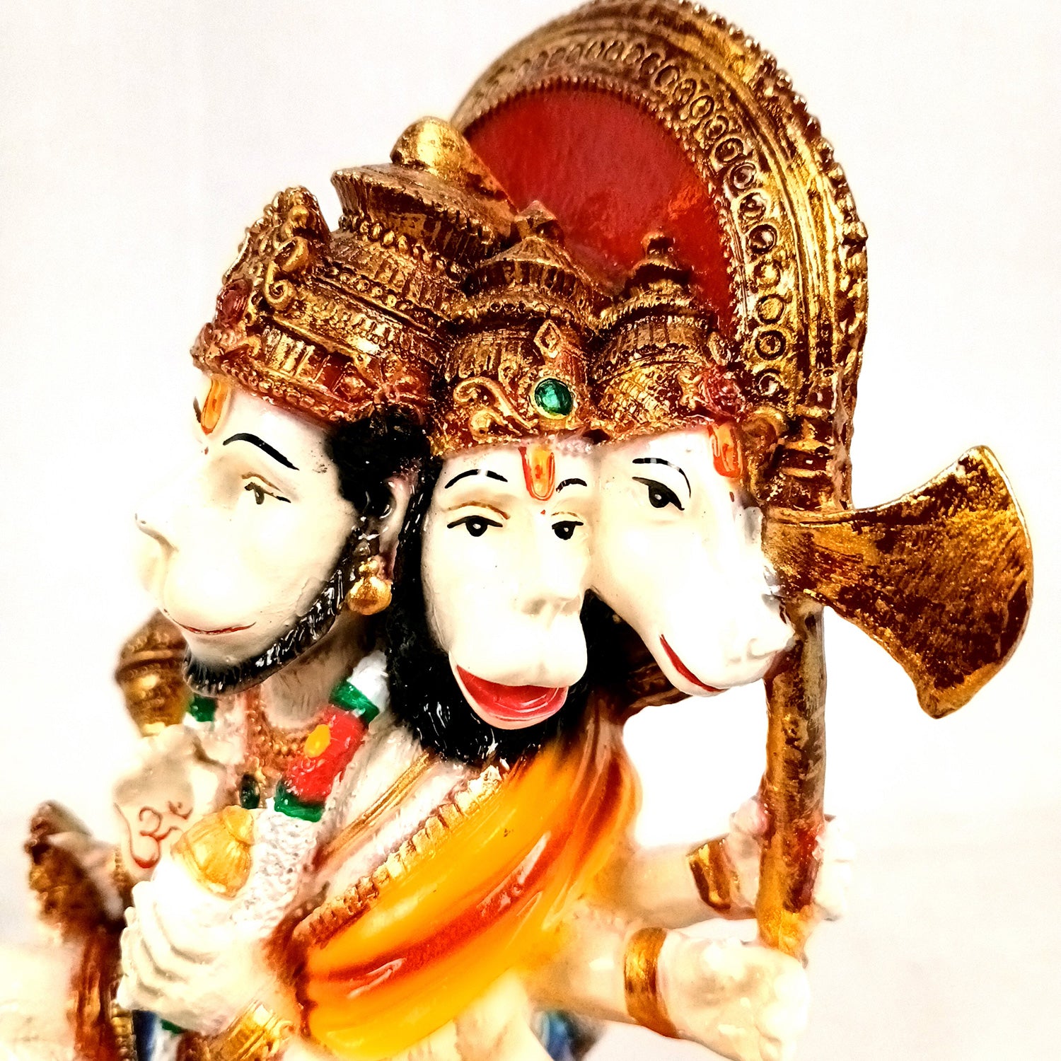 Panchmukhi Hanuman Statue | Lord Bajarang Bali Idol - for Home, Vastu, Puja, Living Room, Table, Entrance Decor & Gifts - 8 Inch - Apkamart