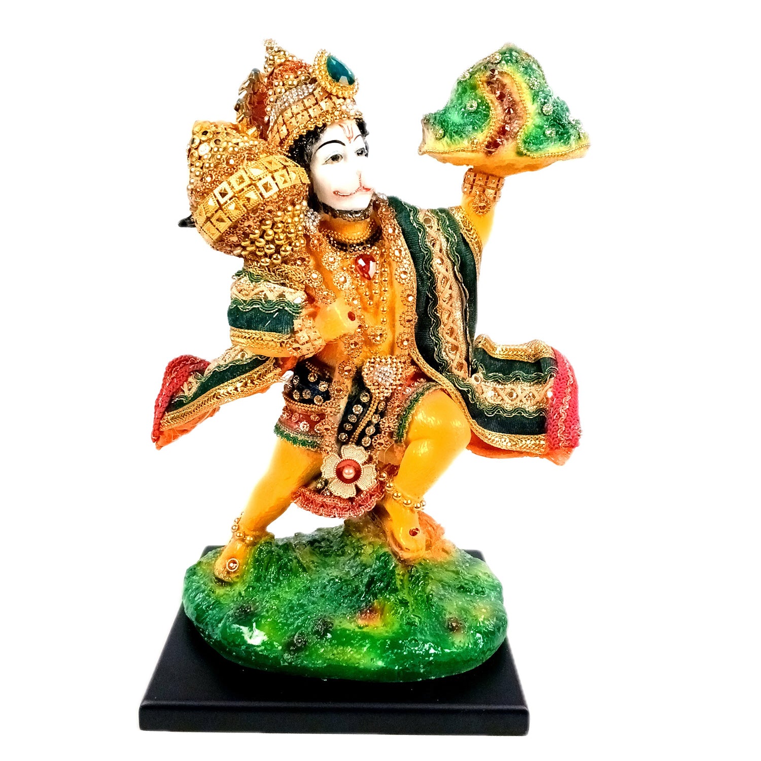 Hanuman Statue Carrying Sanjivani Parvat| Lord Bajarang Bali Idol | Kesari Nandan with Sanjeevani Mountain - for Home, Puja, Living Room, Table, Entrance Decor & Gifts - 12 Inch - Apkamart