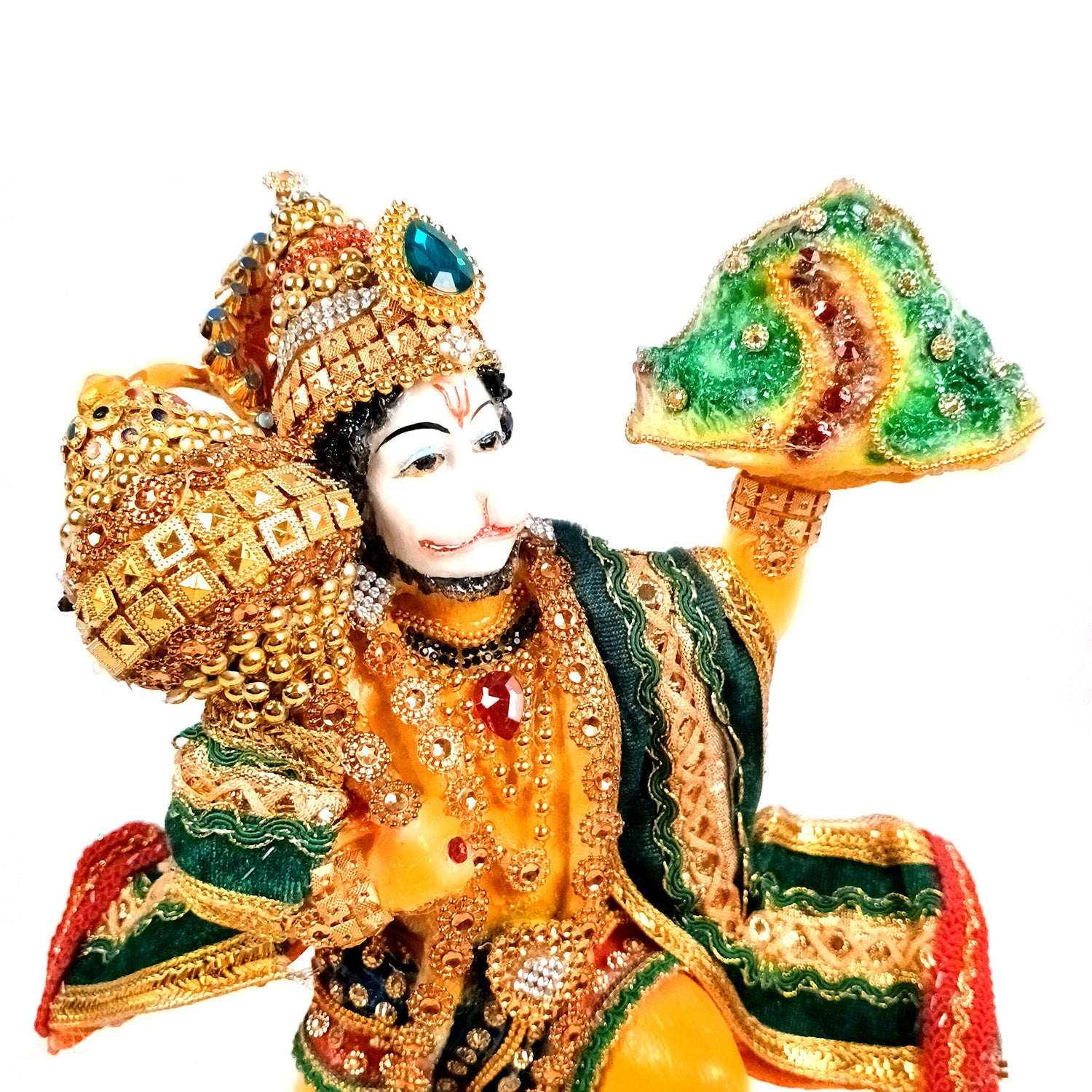 Hanuman Statue Carrying Sanjivani Parvat| Lord Bajarang Bali Idol | Kesari Nandan with Sanjeevani Mountain - for Home, Puja, Living Room, Table, Entrance Decor & Gifts - 12 Inch - Apkamart