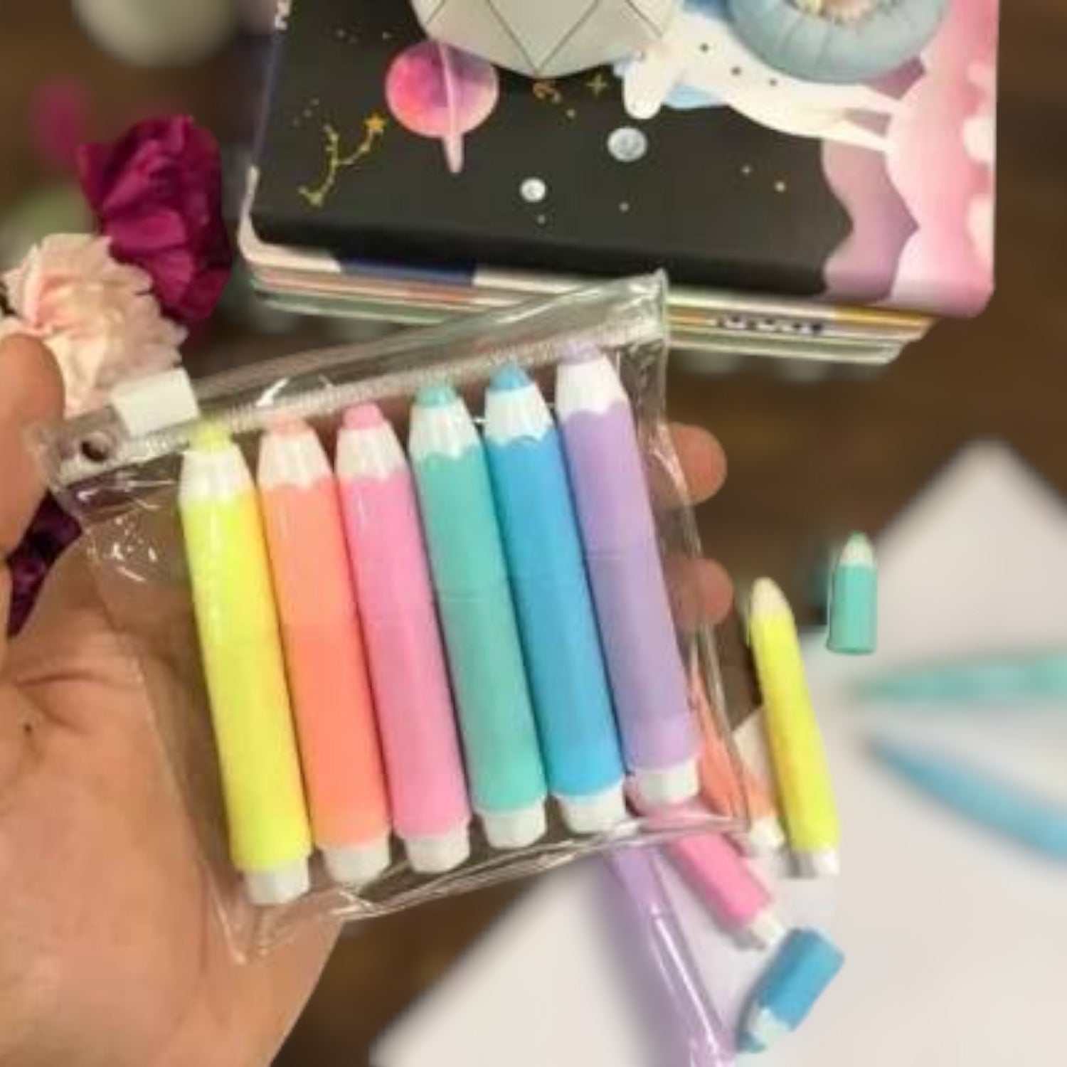 Pencil Shaped Colorful Highlighter – For Kids | Gifts & Return Gifts | Assorted Design & Colors - APKAMART