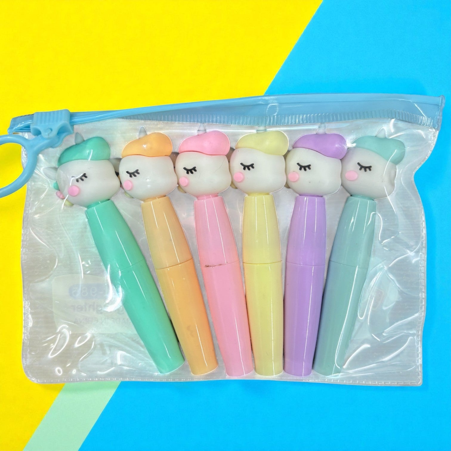 Highlighter Set | 6 Multicolor Pens in Each Set | Cute Cartoon Highlighters for Kids | Fun Stationery for School, Drawing, Art, Journaling, Study & Return Gifts - Apkamart #Style_Pack Of 1