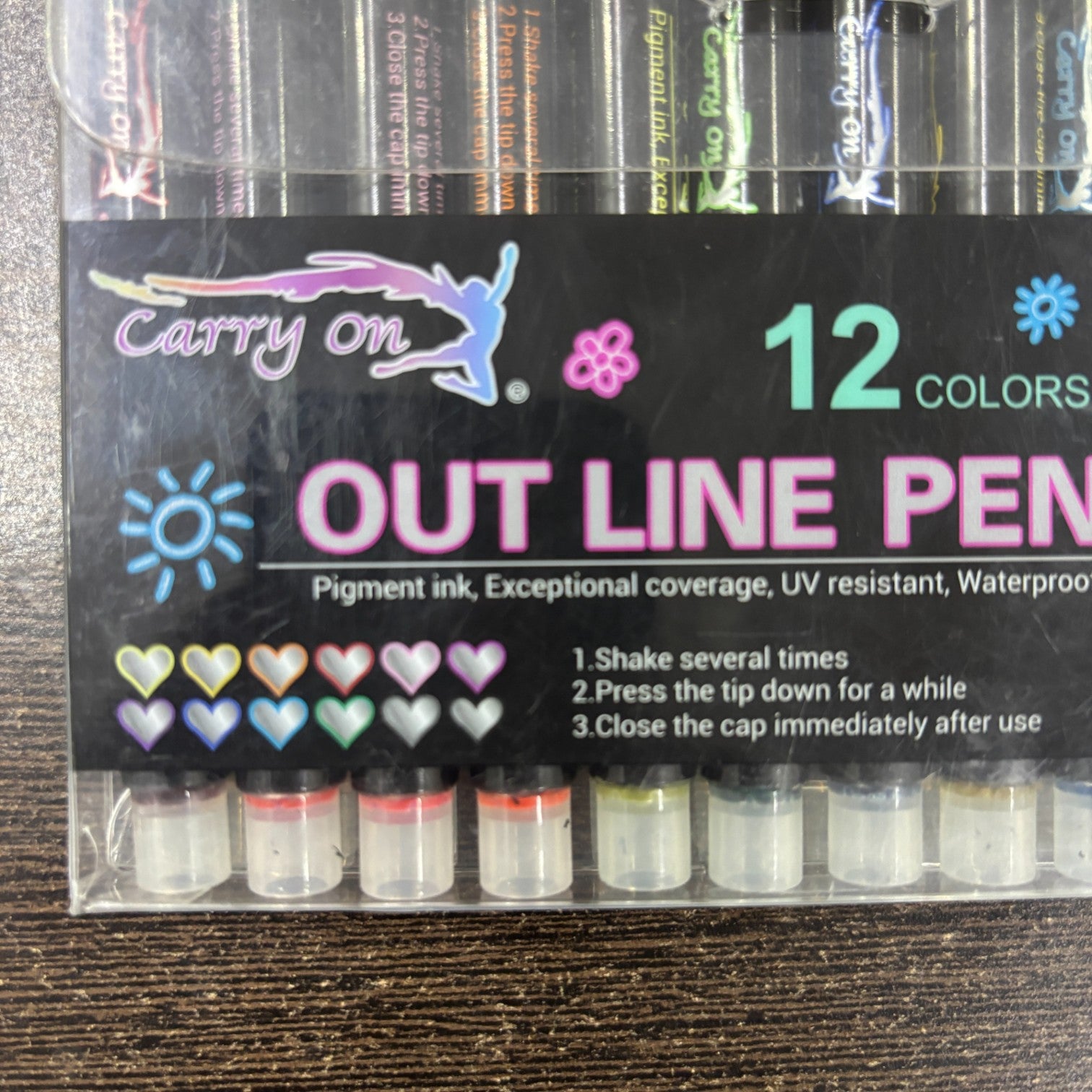 Marker Highlighters Pen | Outline Pens in 12 Colors in Each Pack – Dual Tone Metallic Markers for Kids, Girls, Boys, Students, Drawing, Birthday & Return Gifts