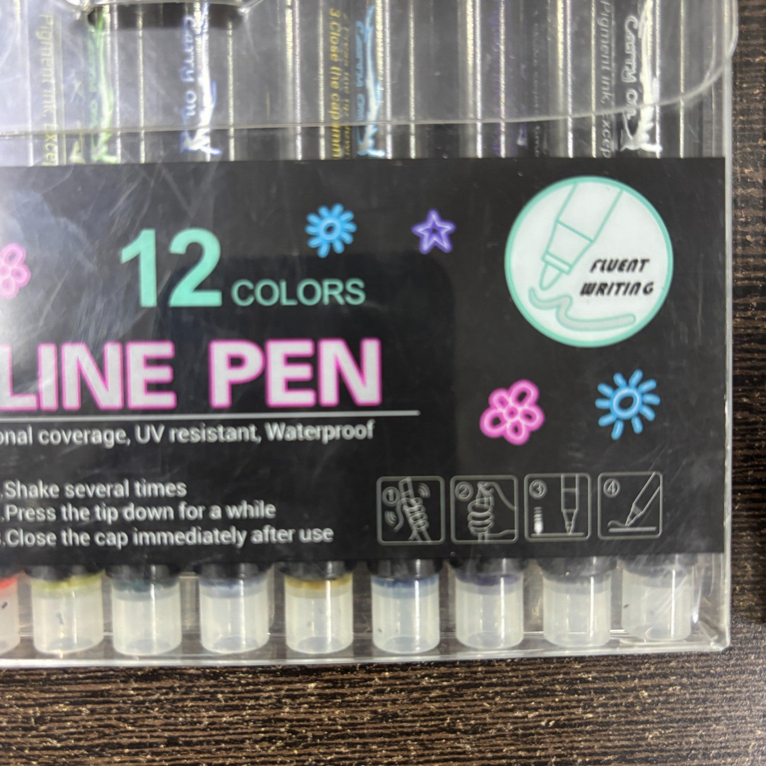 Marker Highlighters Pen | Outline Pens in 12 Colors in Each Pack – Dual Tone Metallic Markers for Kids, Girls, Boys, Students, Drawing, Birthday & Return Gifts