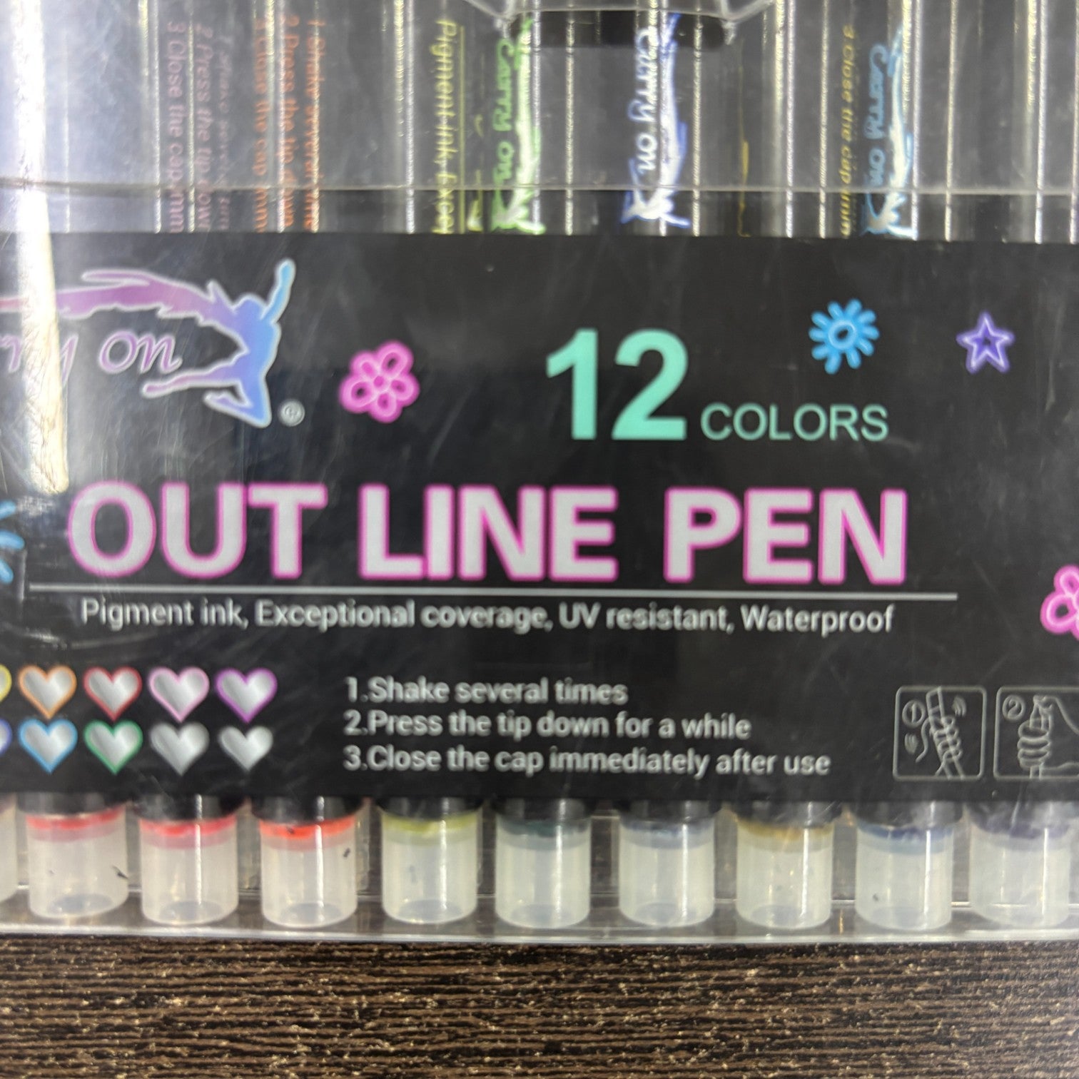 Marker Highlighters Pen | Outline Pens in 12 Colors in Each Pack – Dual Tone Metallic Markers for Kids, Girls, Boys, Students, Drawing, Birthday & Return Gifts