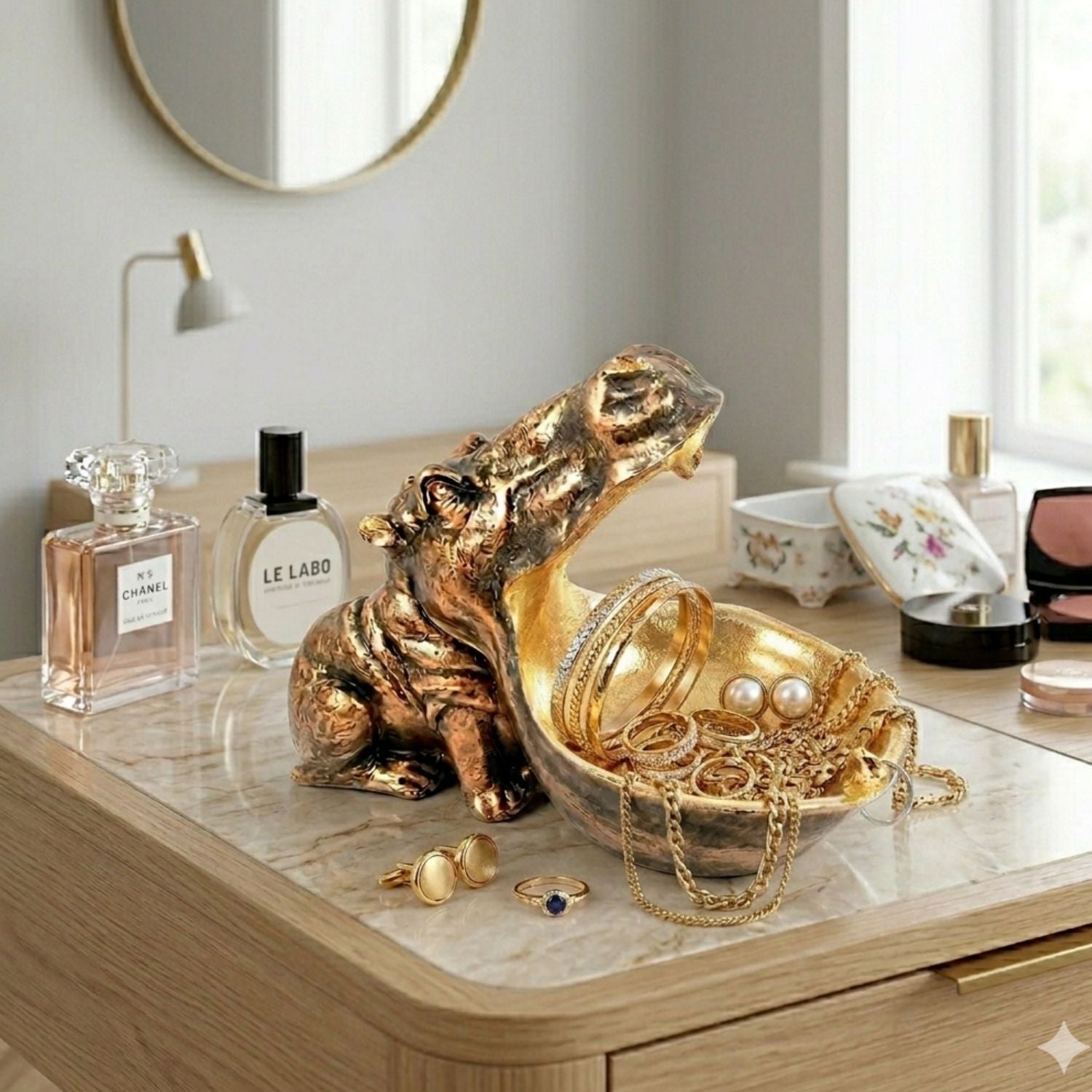 Hippopotamus Statue | Hippo Big Mouth Showpiece - 10 Inch-Apkamart