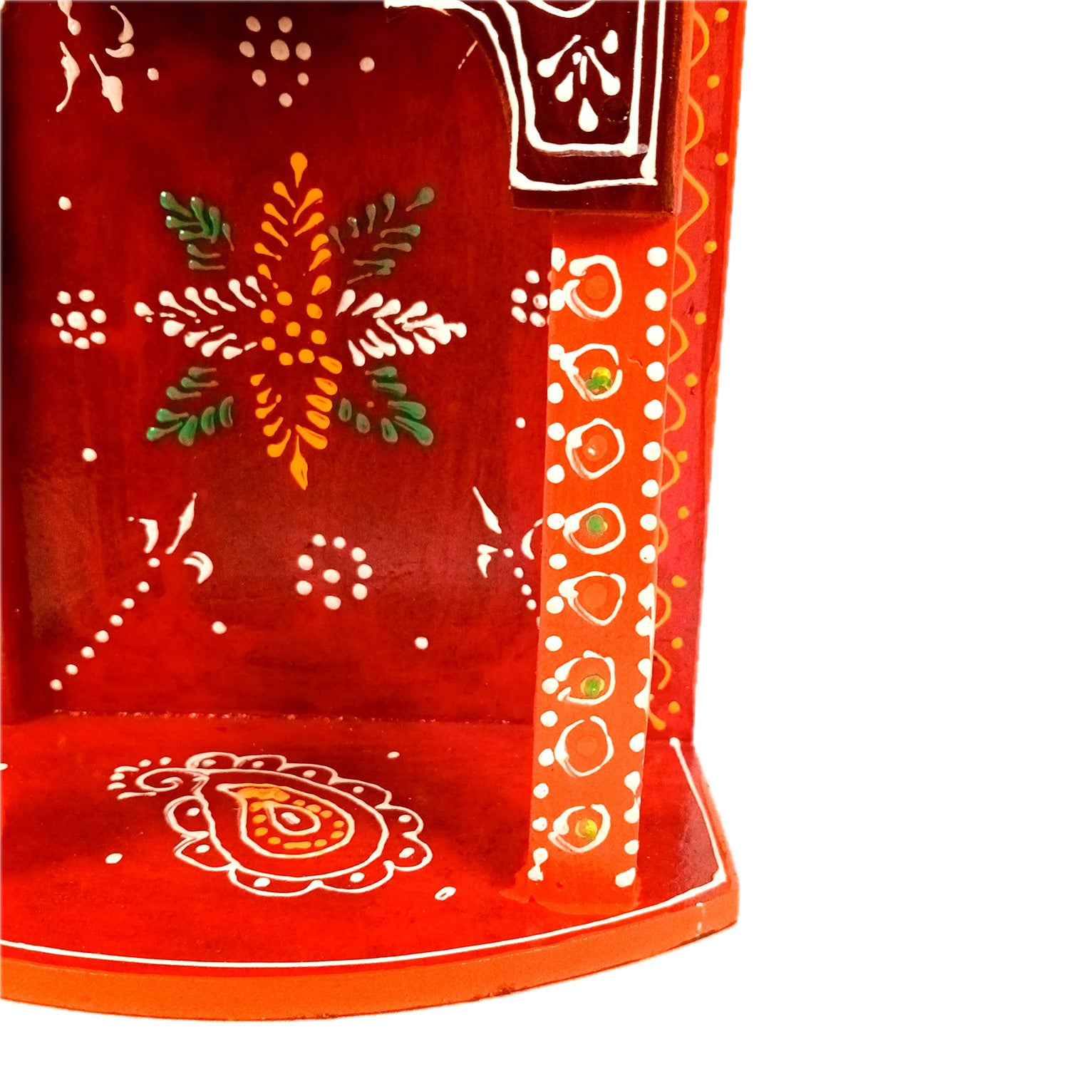 Home Temple | Pooja Mandir Small | Wooden Wall Mounted Puja Unit / Stand - for God, House, Office & Shop - 11 Inch - Apkamart