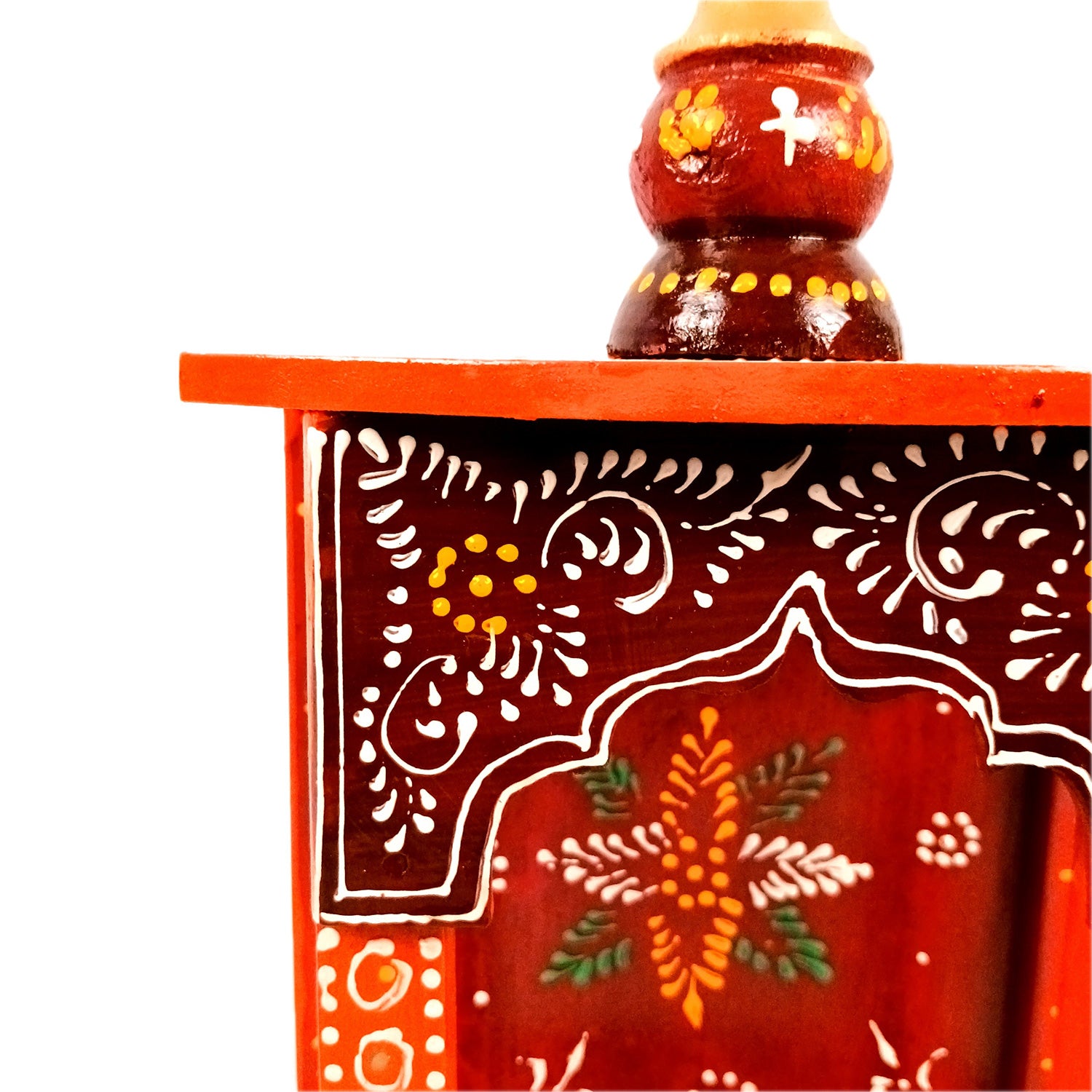 Home Temple | Pooja Mandir Small | Wooden Wall Mounted Puja Unit / Stand - for God, House, Office & Shop - 11 Inch - Apkamart