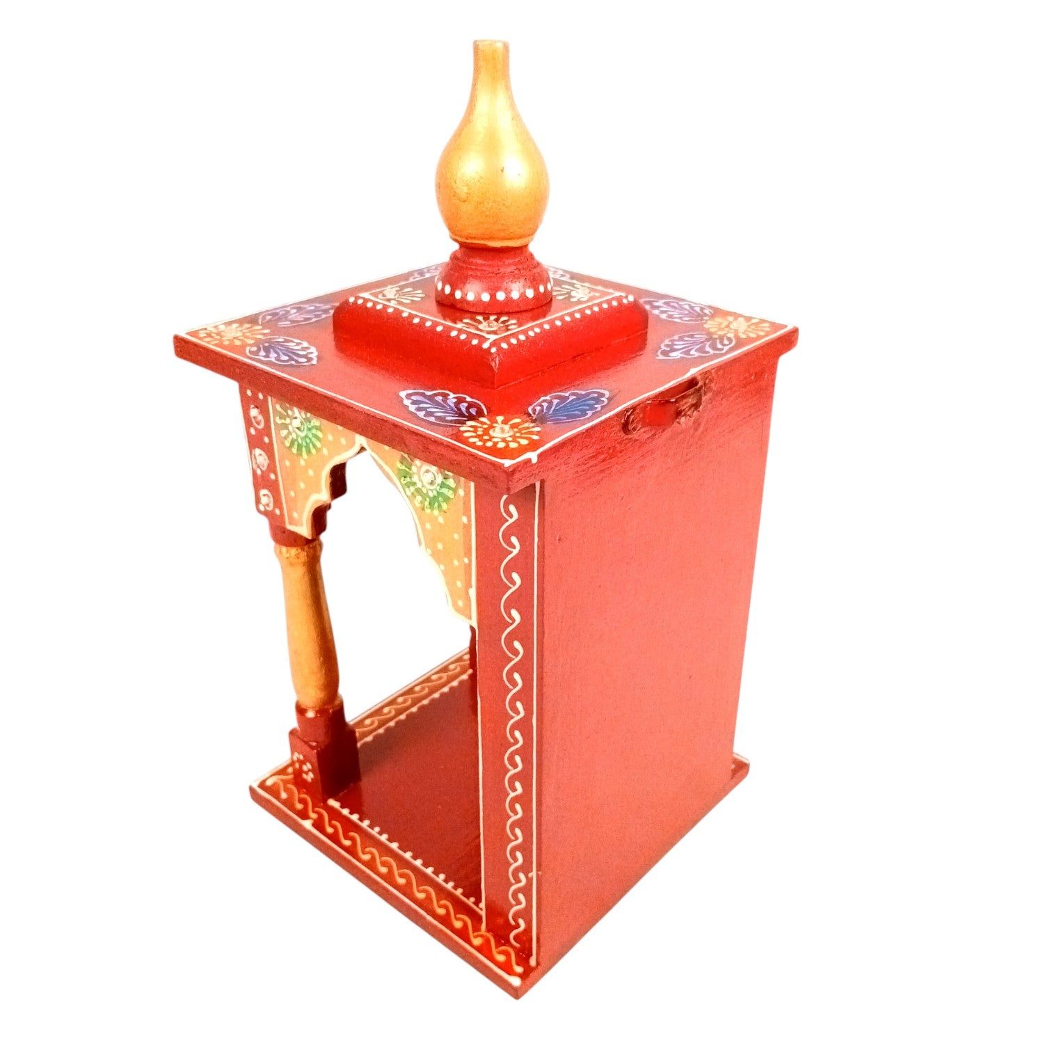 Wooden Temple | Wooden Mandir for Home & Office | Single Idol Pooja Mandir – Compact & Handcrafted Temple for One God Idol – Ideal for Puja Room, Gift & Home Decor - 12 Inch - Apkamart