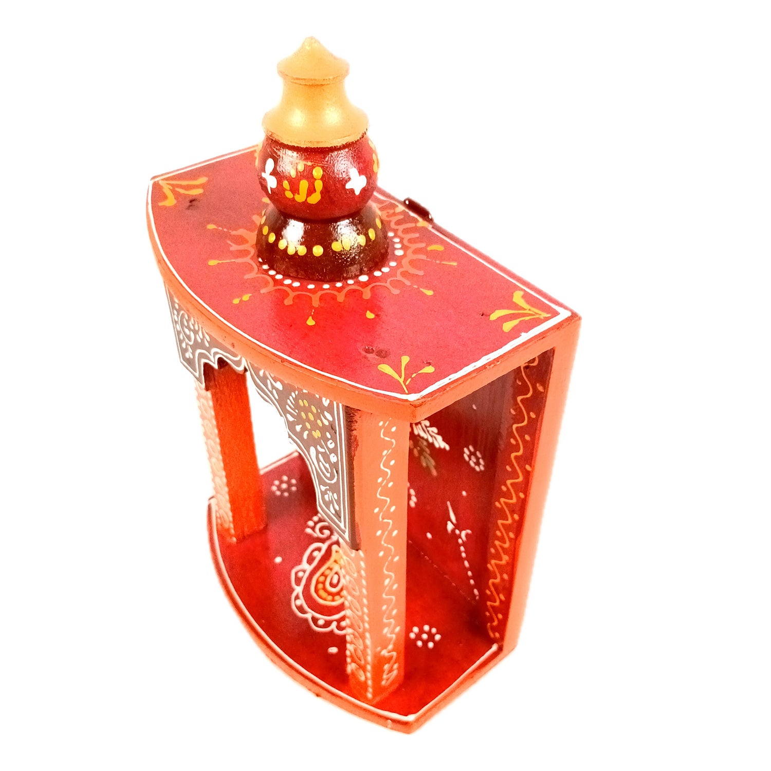 Home Temple | Pooja Mandir Small | Wooden Wall Mounted Puja Unit / Stand - for God, House, Office & Shop - 11 Inch - Apkamart