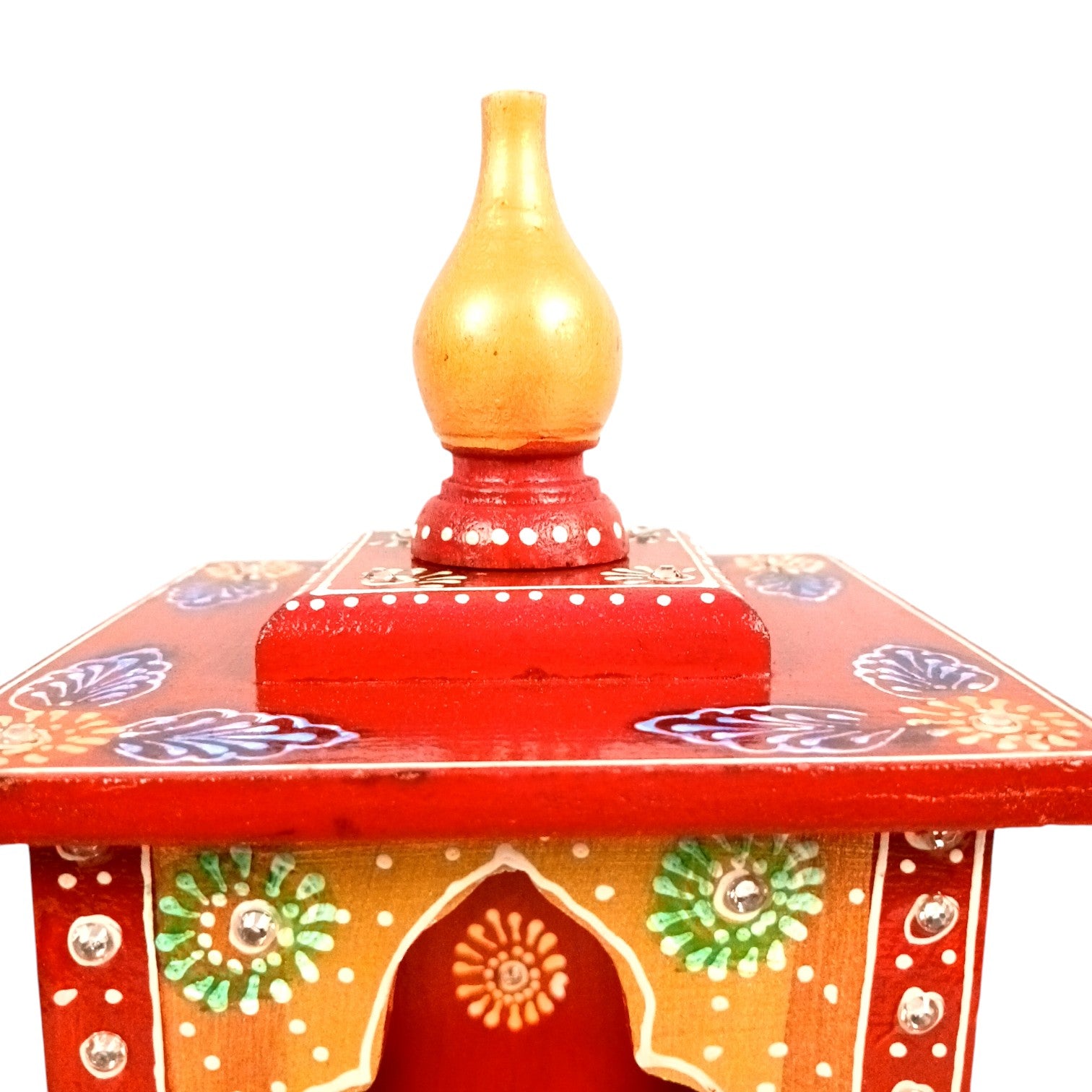Wooden Temple | Wooden Mandir for Home & Office | Single Idol Pooja Mandir – Compact & Handcrafted Temple for One God Idol – Ideal for Puja Room, Gift & Home Decor - 12 Inch - Apkamart