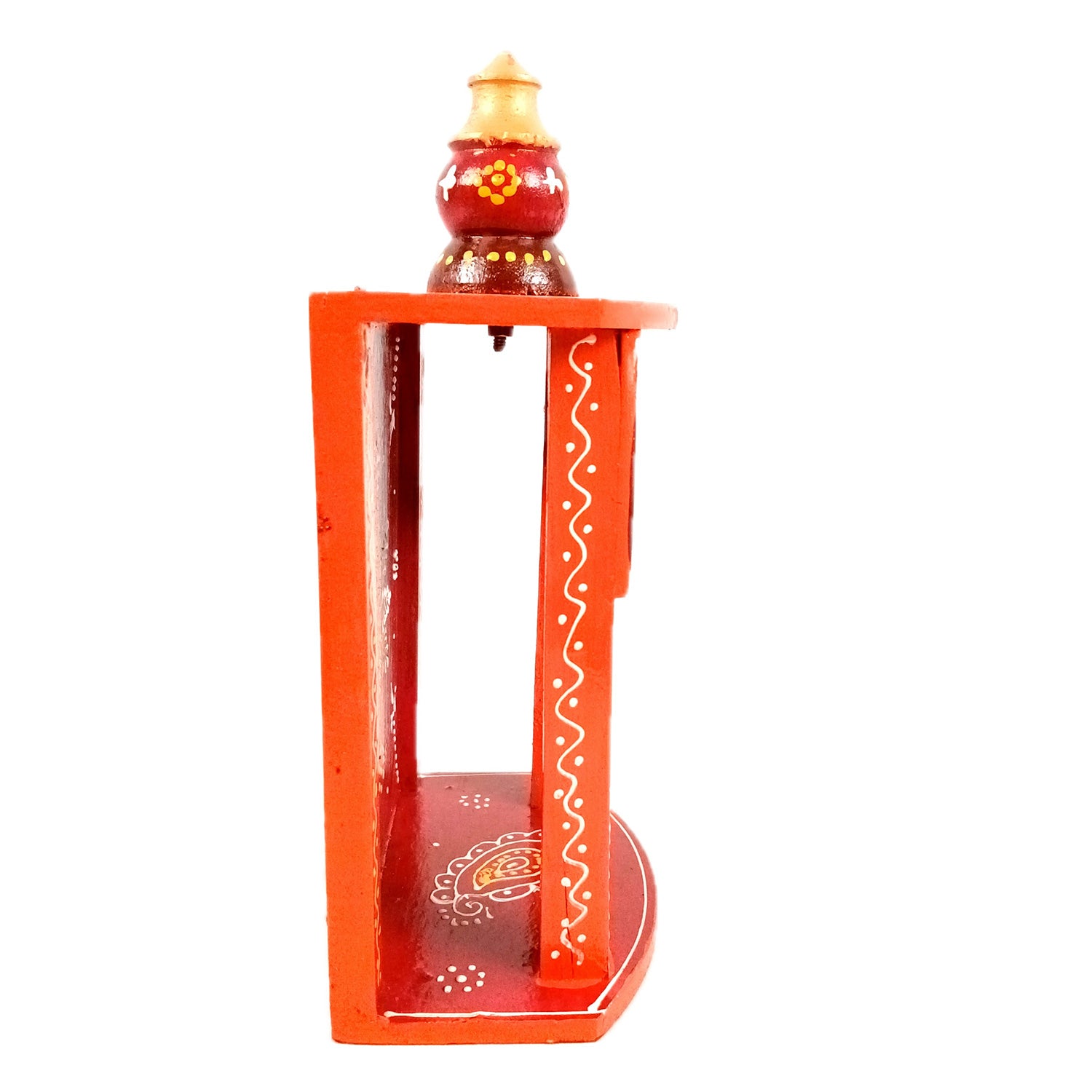 Home Temple | Pooja Mandir Small | Wooden Wall Mounted Puja Unit / Stand - for God, House, Office & Shop - 11 Inch - Apkamart