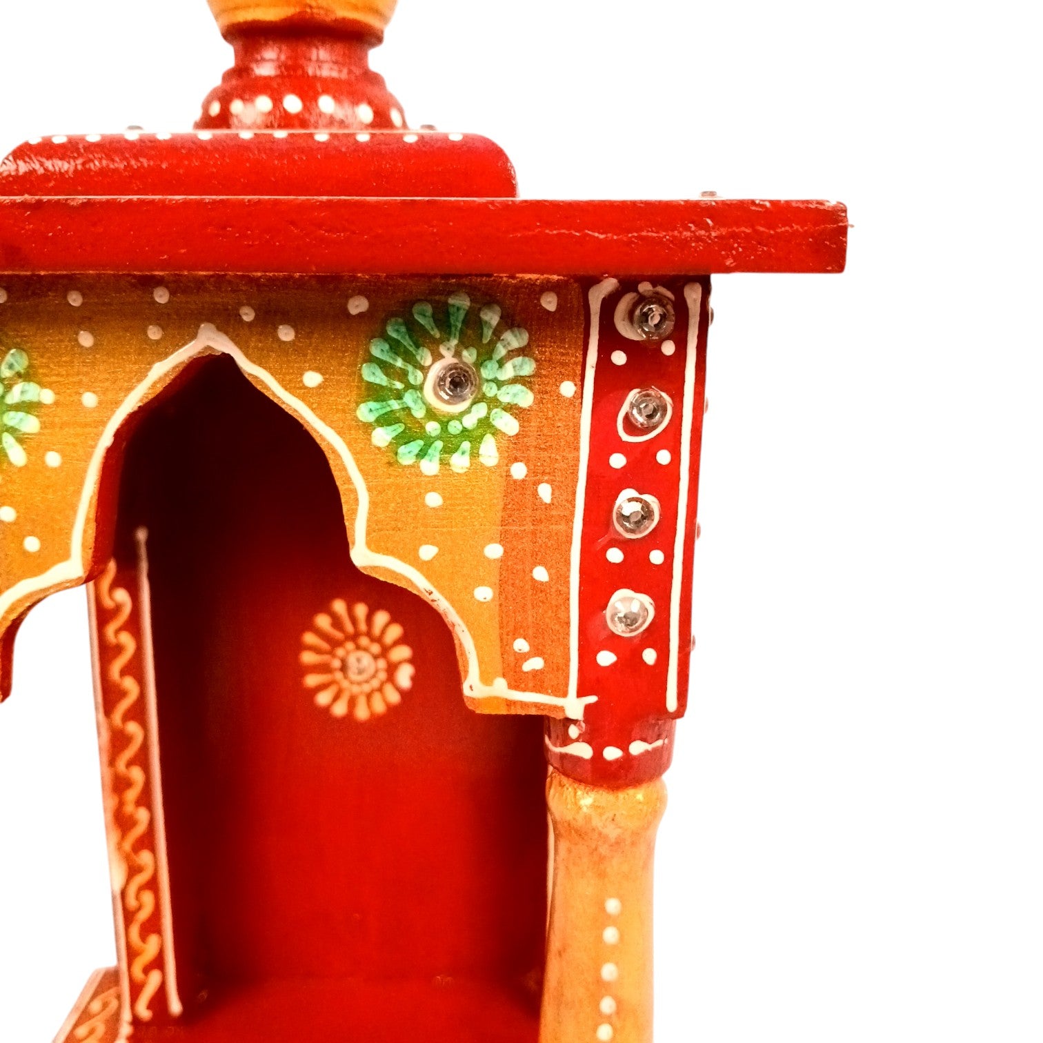 Wooden Temple | Wooden Mandir for Home & Office | Single Idol Pooja Mandir – Compact & Handcrafted Temple for One God Idol – Ideal for Puja Room, Gift & Home Decor - 12 Inch - Apkamart