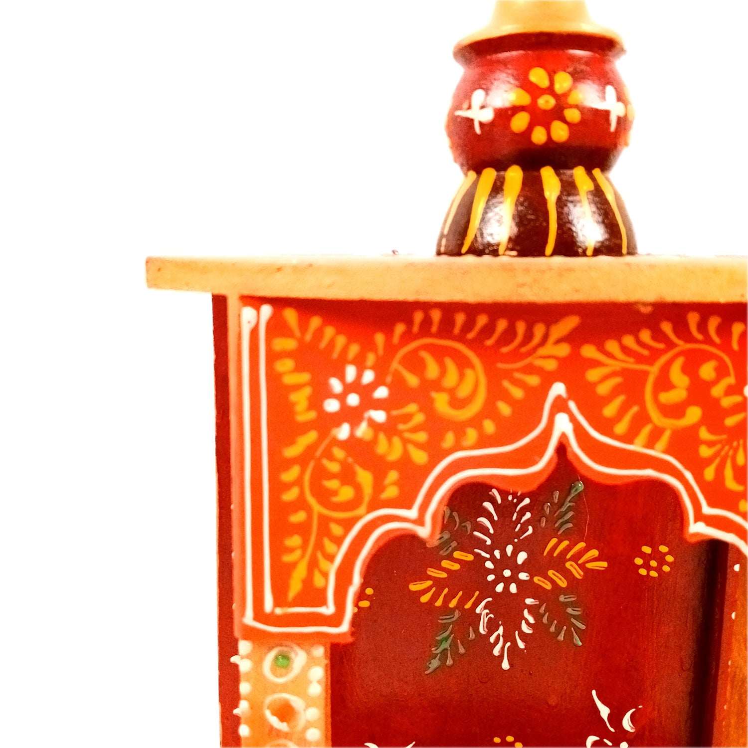Pooja Mandir | Home Temple Wooden Wall Mounted | Hanging Puja Stand / Unit Small – For God, House, Puja Ghar, Office & Shop - 11 Inch - Apkamart #Style_Design 1