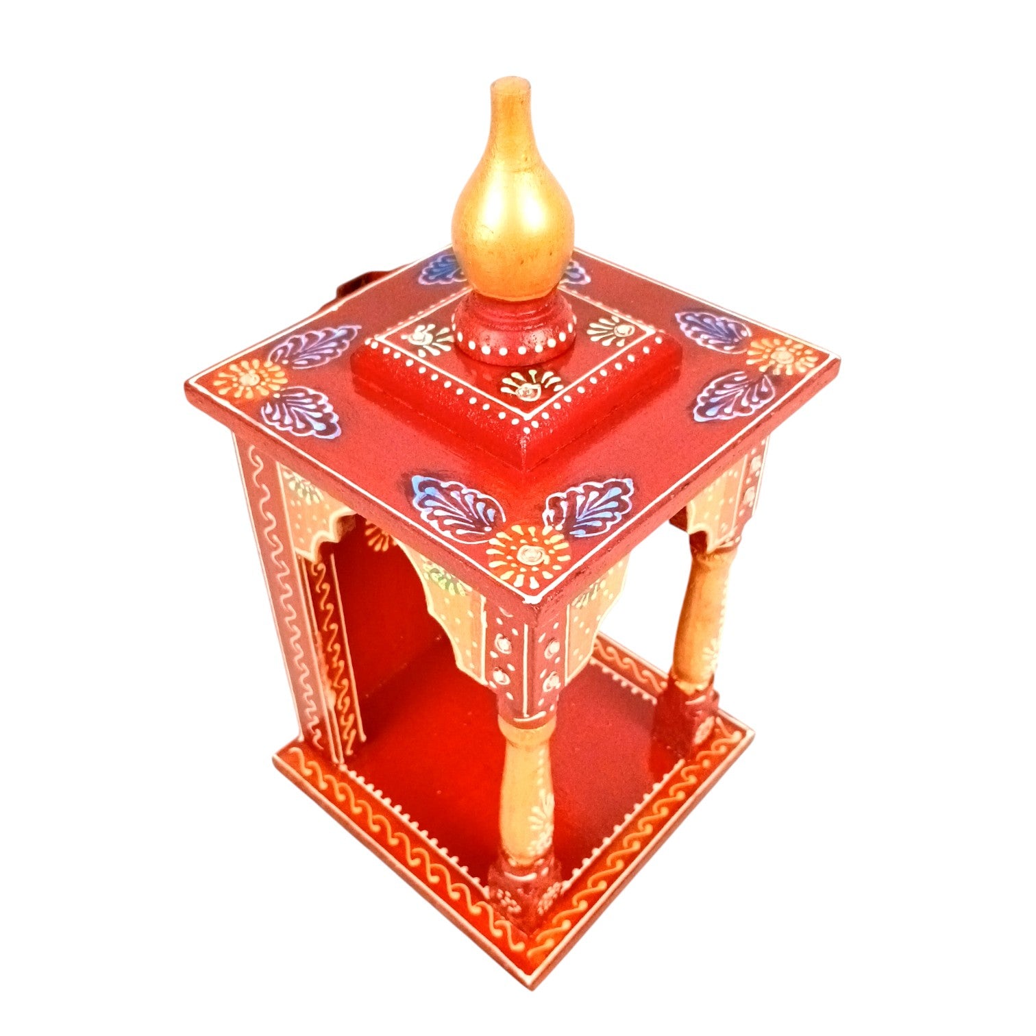 Wooden Temple | Wooden Mandir for Home & Office | Single Idol Pooja Mandir – Compact & Handcrafted Temple for One God Idol – Ideal for Puja Room, Gift & Home Decor - 12 Inch - Apkamart