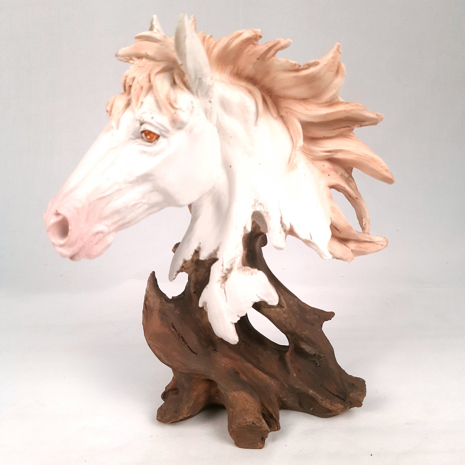 Horse Statue | Horse Face Showpiece Vastu, Fengshui Figurine | Animal Figurines - For Home, Living room Decor, Gifts, For Money & Wealth - 10 Inch - Apkamart #Color_White