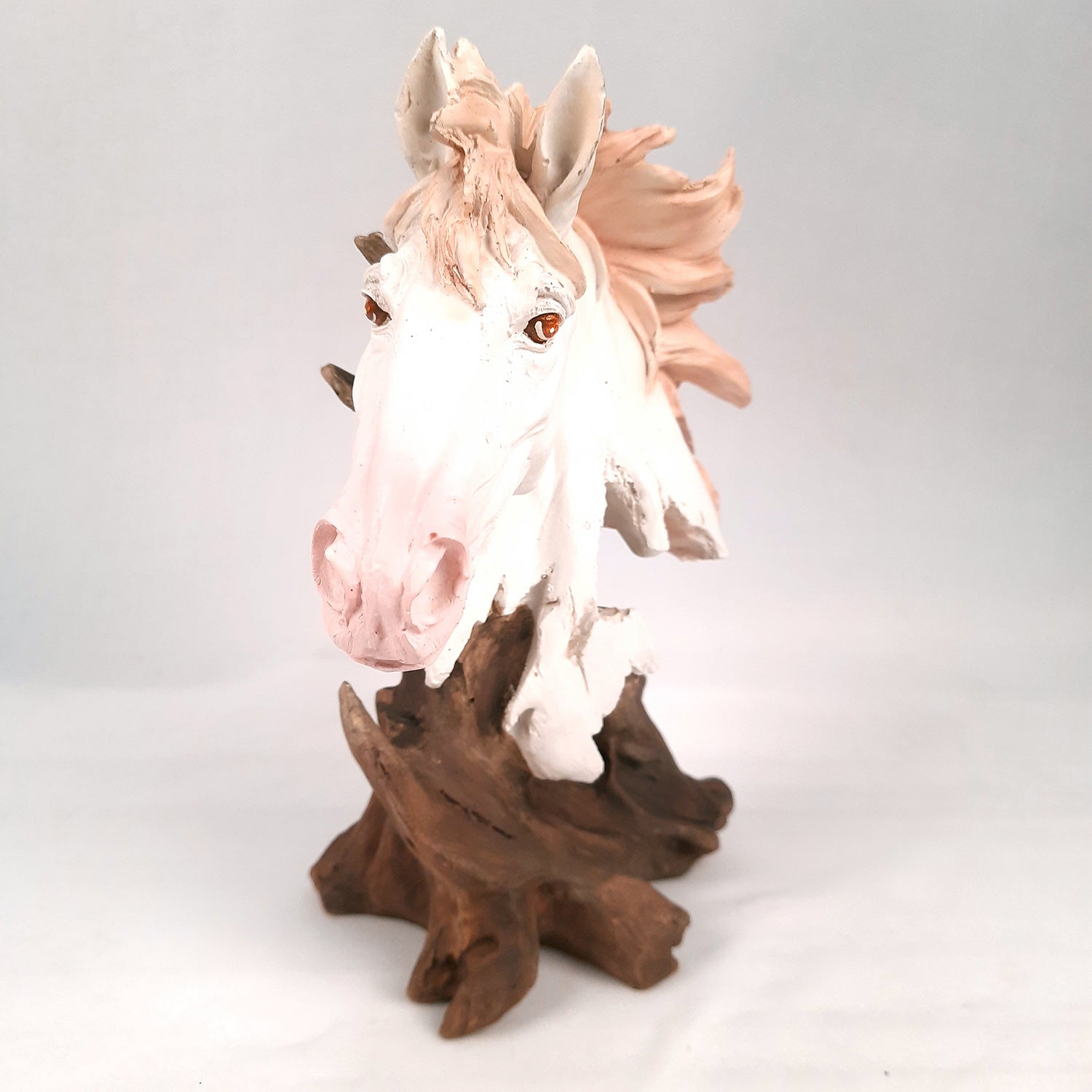 Horse Statue | Horse Face Showpiece Vastu, Fengshui Figurine | Animal Figurines - For Home, Living room Decor, Gifts, For Money & Wealth - 10 Inch - Apkamart #Color_White