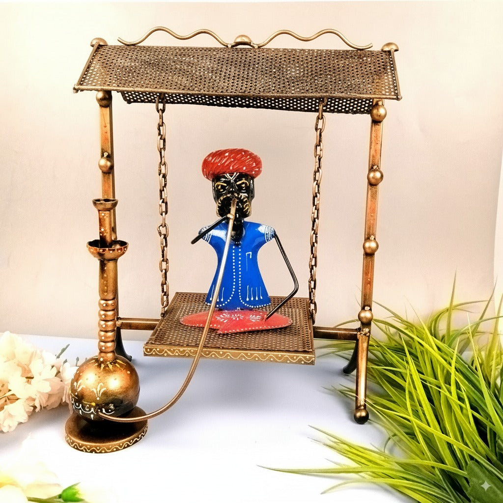 Decorative Hukka Man Showpiece for Home Décor | Stylish Hukah Table Decor & Gift Item | Elegant Figurine Huka Man for Living Room, Bedroom & Office Decoration - 17 Inch - Apkamart