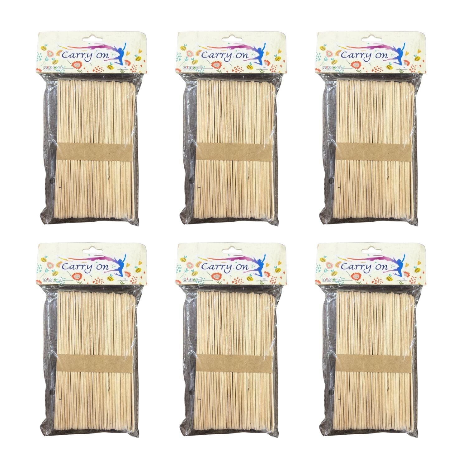 Ice Cream Stick Wooden Ice Cream Sticks for Craft DIY Projects Ice Cream Stick for Craft Return Gift Kids Art Supplies - Apkamart #Style_Pack Of 6