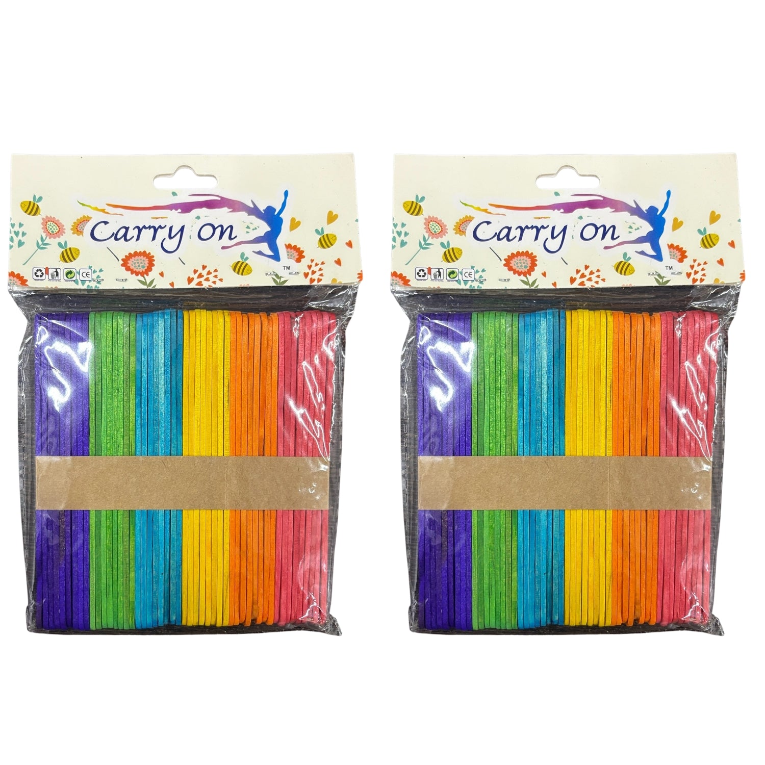 Multicolor Ice Cream Stick Wooden Ice Cream Sticks for Craft DIY Projects Ice Cream Stick for Craft Return Gift Kids Art Supplies - Apkamart #Style_Pack Of 2