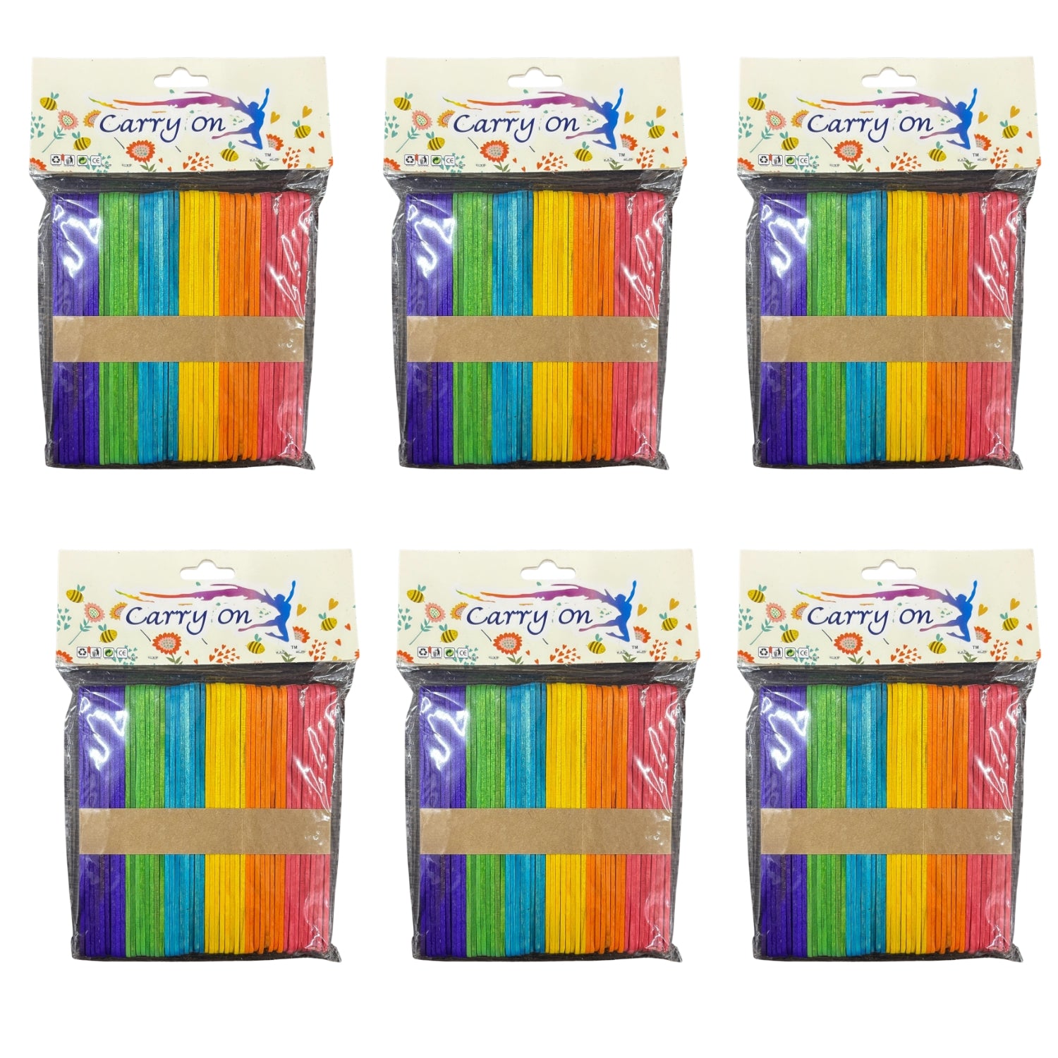 Multicolor Ice Cream Stick Wooden Ice Cream Sticks for Craft DIY Projects Ice Cream Stick for Craft Return Gift Kids Art Supplies - Apkamart #Style_Pack Of 6