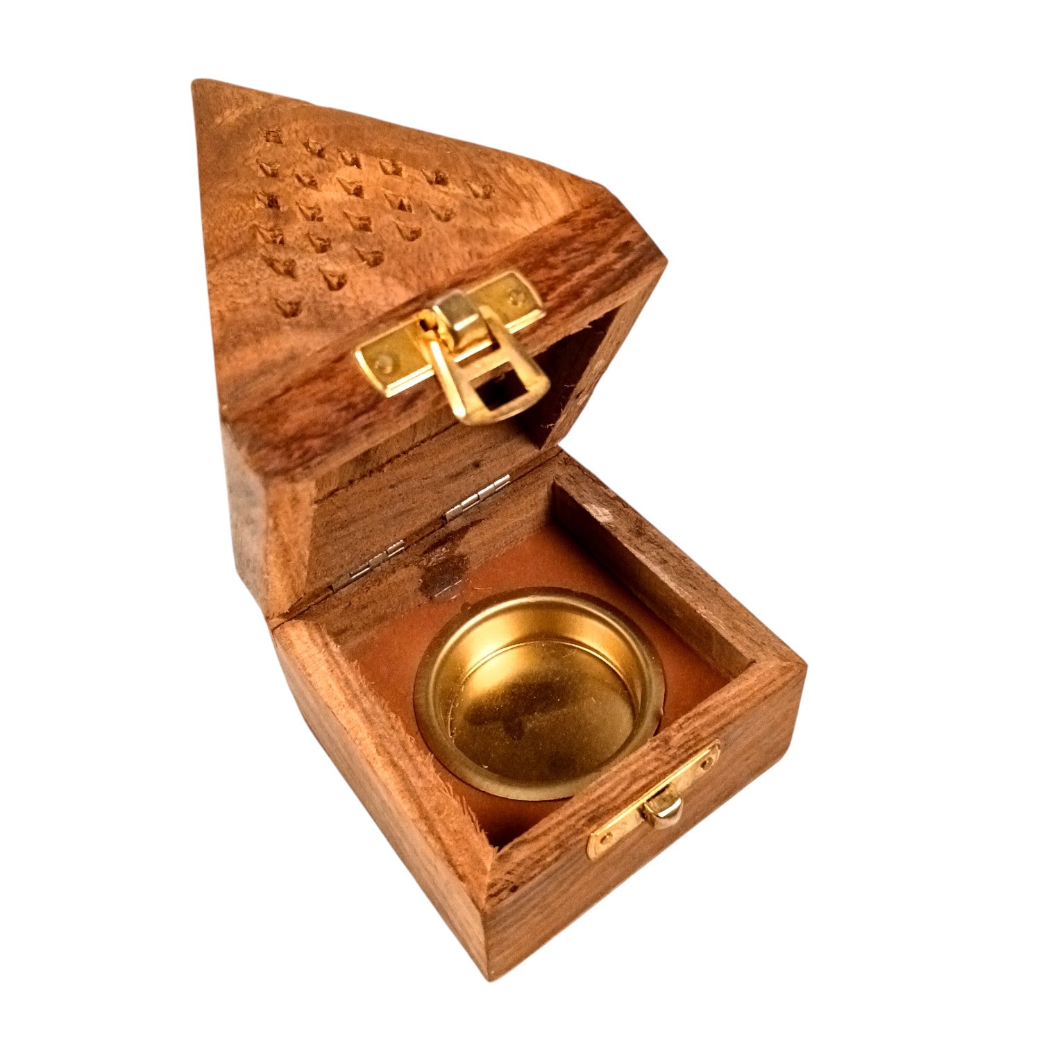 Agarbatti Incense Holder Box & Dhoop Stand | Wooden Sambrani | Ash Catcher Dhup Dani - For Temple, Pooja Room Décor, Puja Item for Home & Mandir - 5 Inch - Apkamart