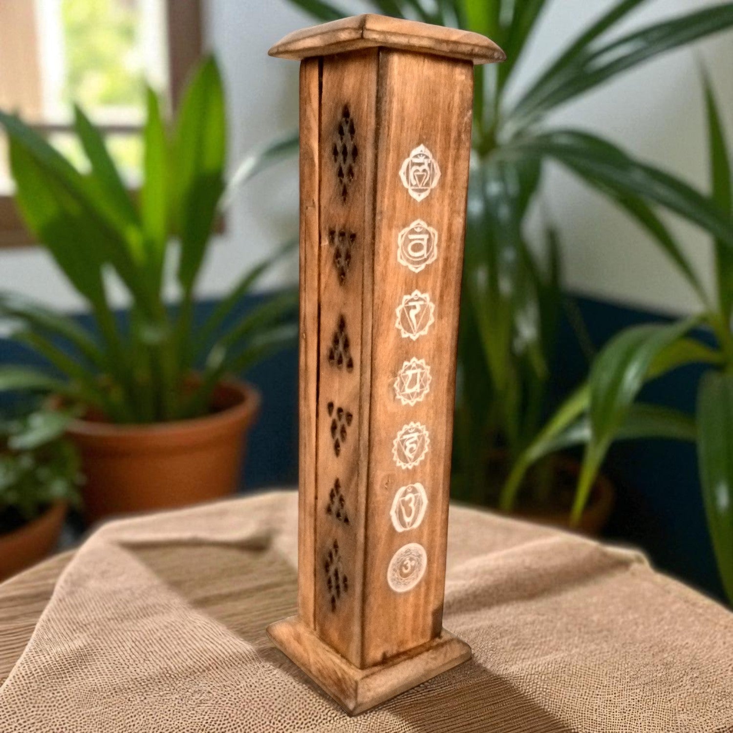 Agarbatti Incense Holder Box & Dhoop Stand | Wooden Sambrani | Ash Catcher Dhup Dani - For Temple, Pooja Room Décor, Puja Item for Home & Mandir - 12 Inch - Apkamart