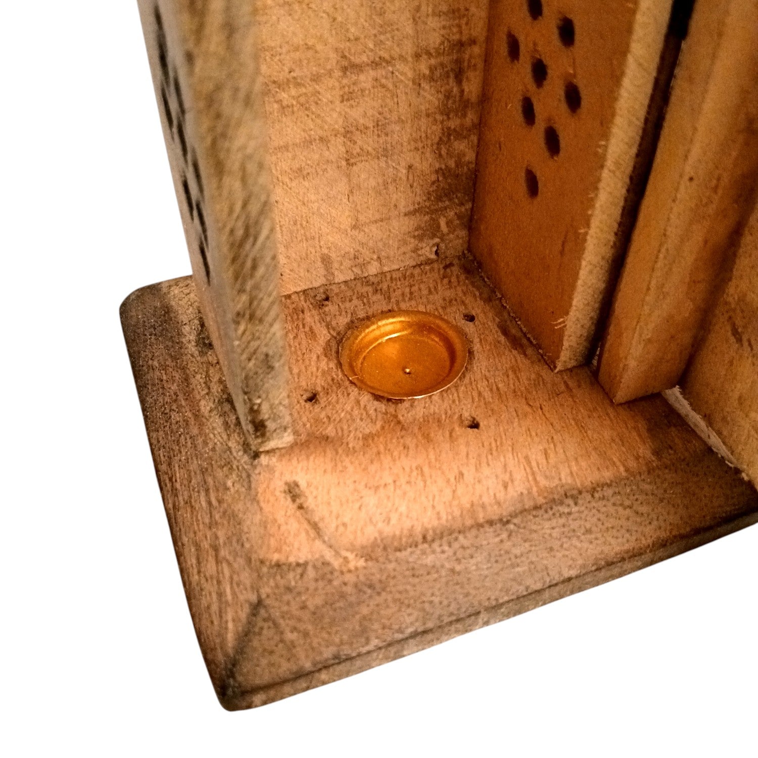 Agarbatti Incense Holder Box & Dhoop Stand | Wooden Sambrani | Ash Catcher Dhup Dani - For Temple, Pooja Room Décor, Puja Item for Home & Mandir - 12 Inch - Apkamart