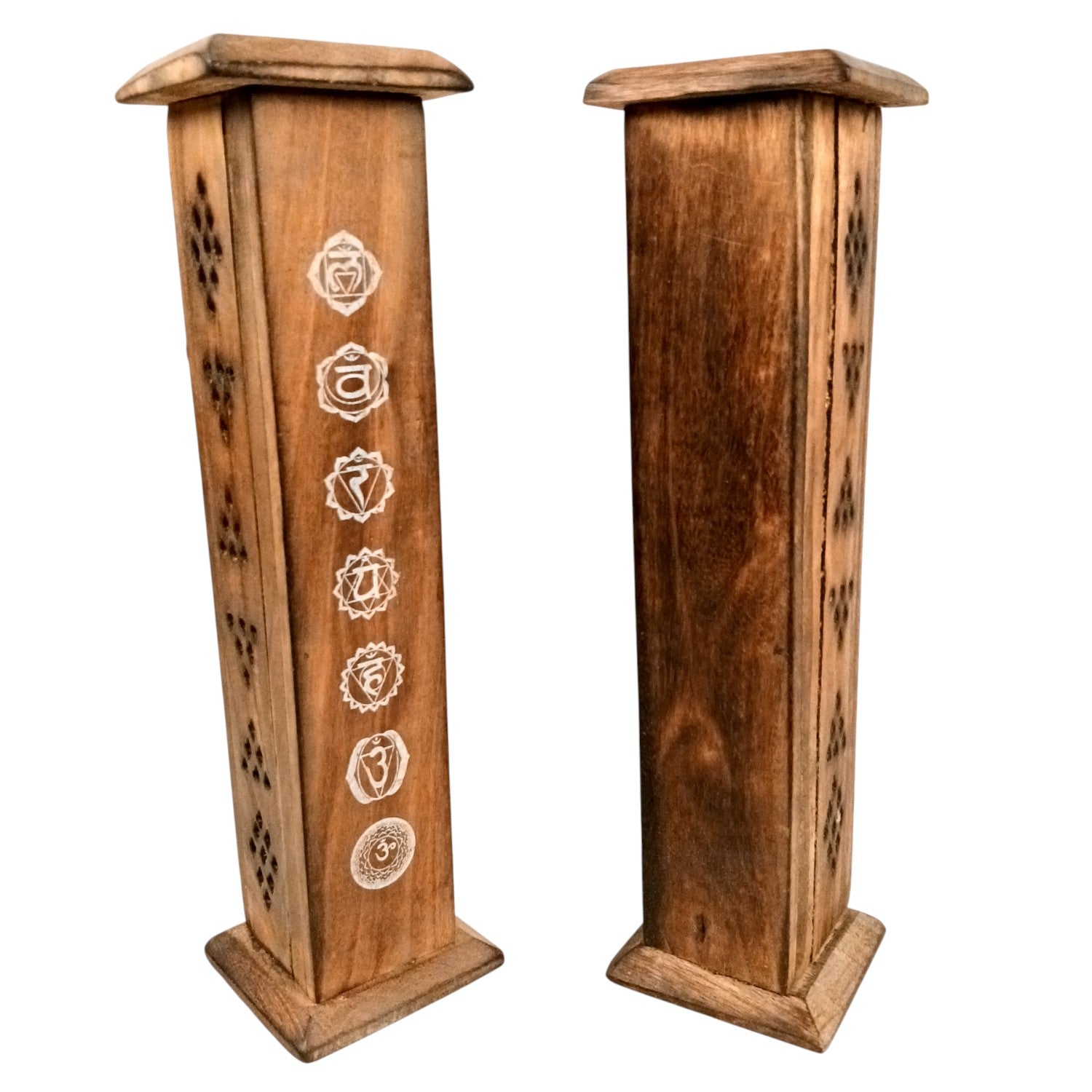 Agarbatti Incense Holder Box & Dhoop Stand | Wooden Sambrani | Ash Catcher Dhup Dani - For Temple, Pooja Room Décor, Puja Item for Home & Mandir - 12 Inch (Pack Of 2) - Apkamart