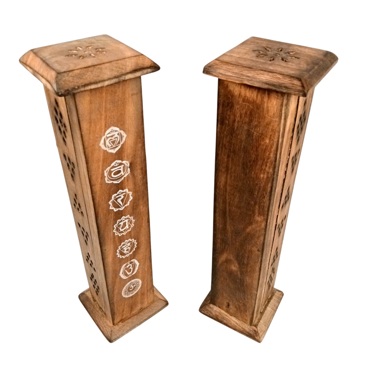 Agarbatti Incense Holder Box & Dhoop Stand | Wooden Sambrani | Ash Catcher Dhup Dani - For Temple, Pooja Room Décor, Puja Item for Home & Mandir - 12 Inch (Pack Of 2) - Apkamart