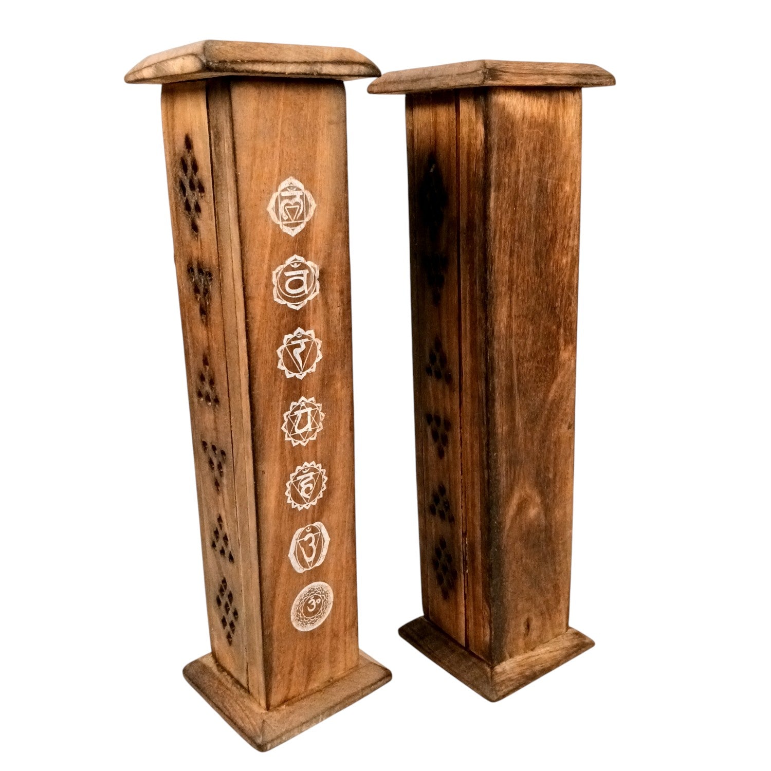 Agarbatti Incense Holder Box & Dhoop Stand | Wooden Sambrani | Ash Catcher Dhup Dani - For Temple, Pooja Room Décor, Puja Item for Home & Mandir - 12 Inch (Pack Of 2) - Apkamart