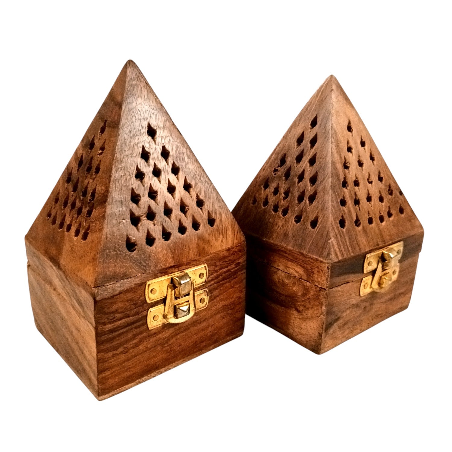 Agarbatti Incense Holder Box & Dhoop Stand | Wooden Sambrani | Ash Catcher Dhup Dani - For Temple, Pooja Room Décor, Puja Item for Home & Mandir - 5 Inch (Pack Of 2) - Apkamart
