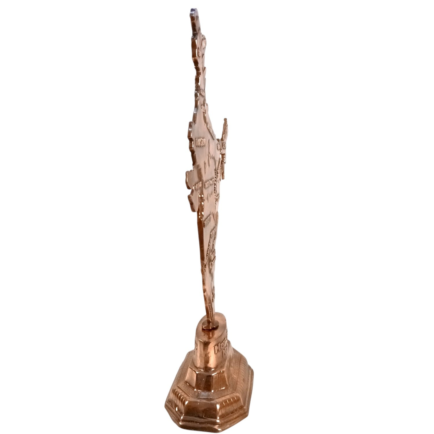 India Map Showpiece | Copper Patriotic Statue for Home Decor, Restaurant, Showcase | Handicraft Home Decoration Item | Farewell & Birthday Gift - 28 Inch - Apkamart
