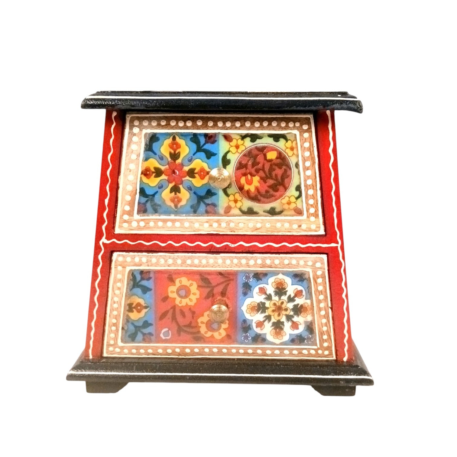 Jewellery Box With 2 Drawers For  Dressing Table - 7 Inch - Apkamart