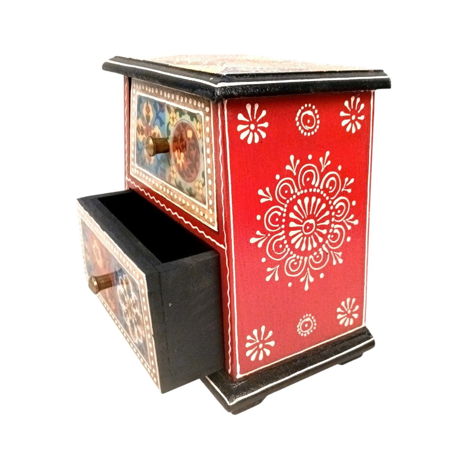 Jewellery Box With 2 Drawers For  Dressing Table - 7 Inch - Apkamart