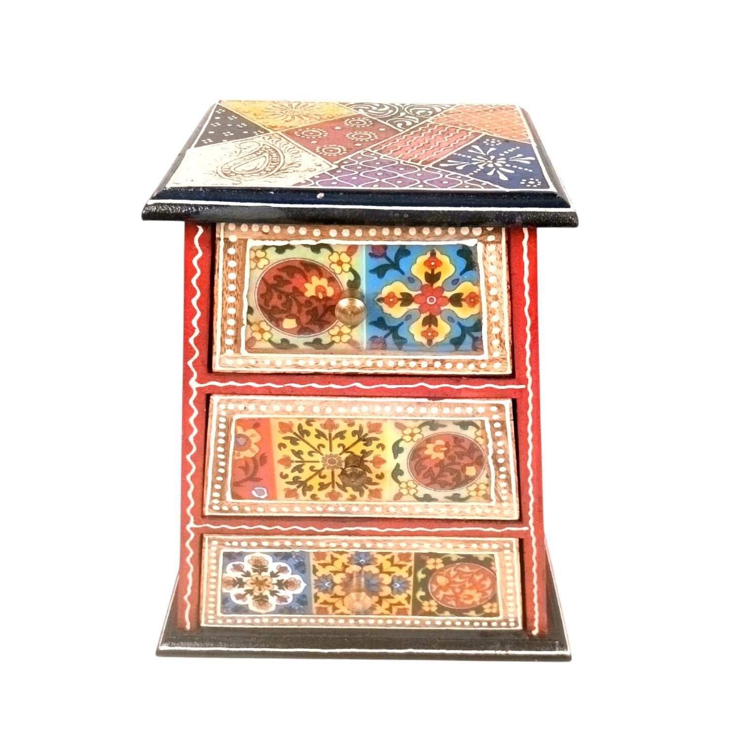 Jewellery Box With 3 Drawers For Dressing Table - 10 Inch - Apkamart
